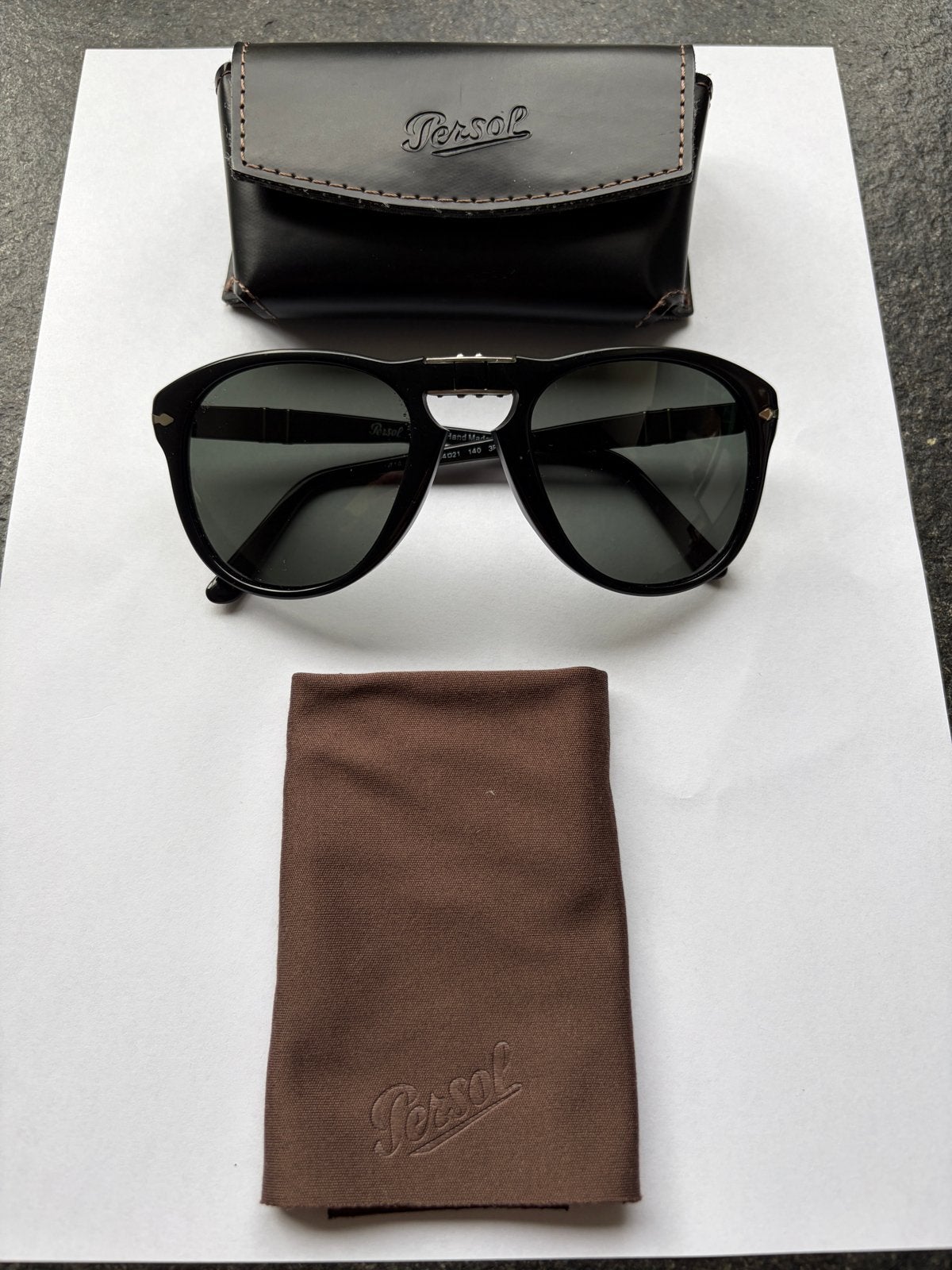 Persol 714 Zonnebril - Handgemaakt in Italië, Polarized, Overige merken, Zonnebril, Zwart, Ophalen of Verzenden