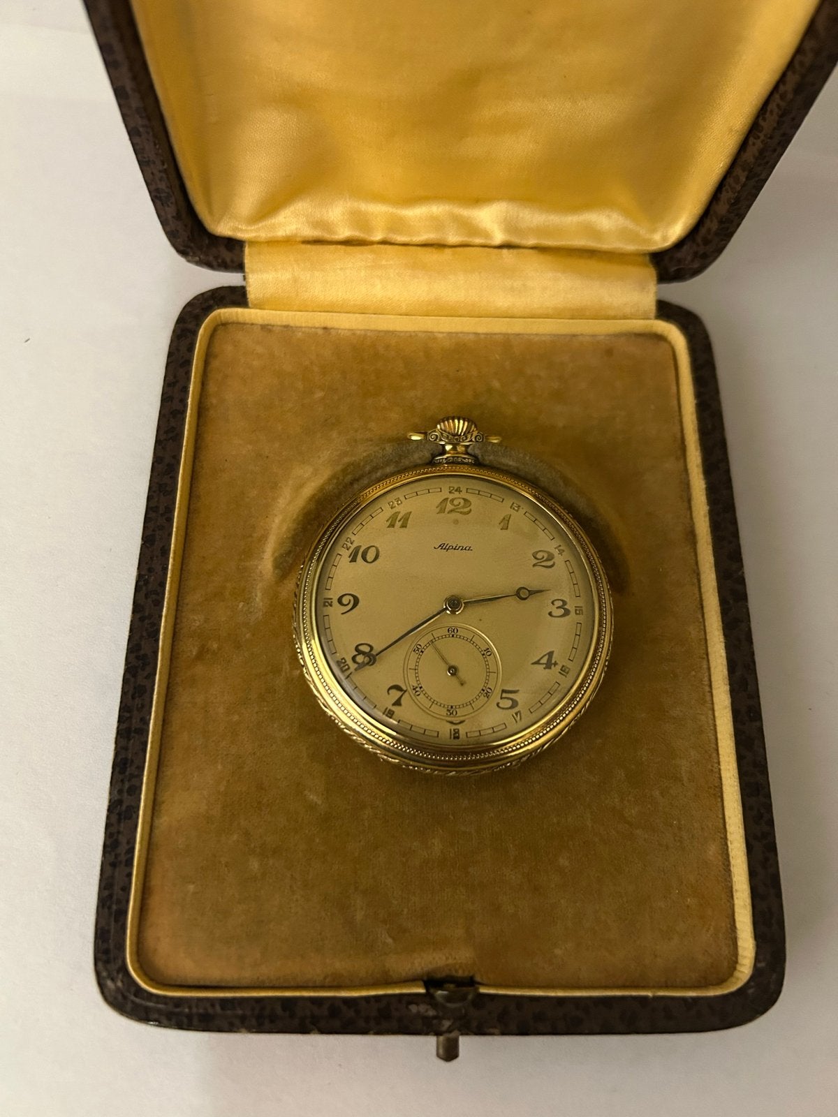 Antieke Alpina Zakhorloge met Ketting, Overige merken, Overige materialen, Zakhorloge, 1900 tot 1930