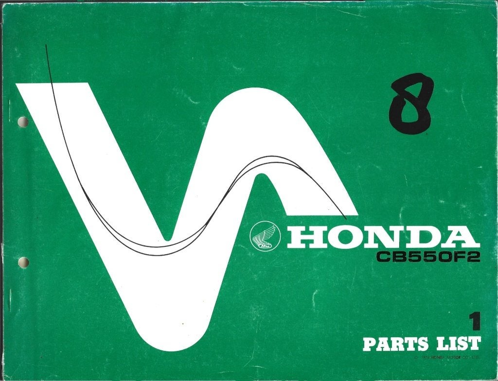 Honda CB550 F2 Parts List (110v), Verzenden, Honda