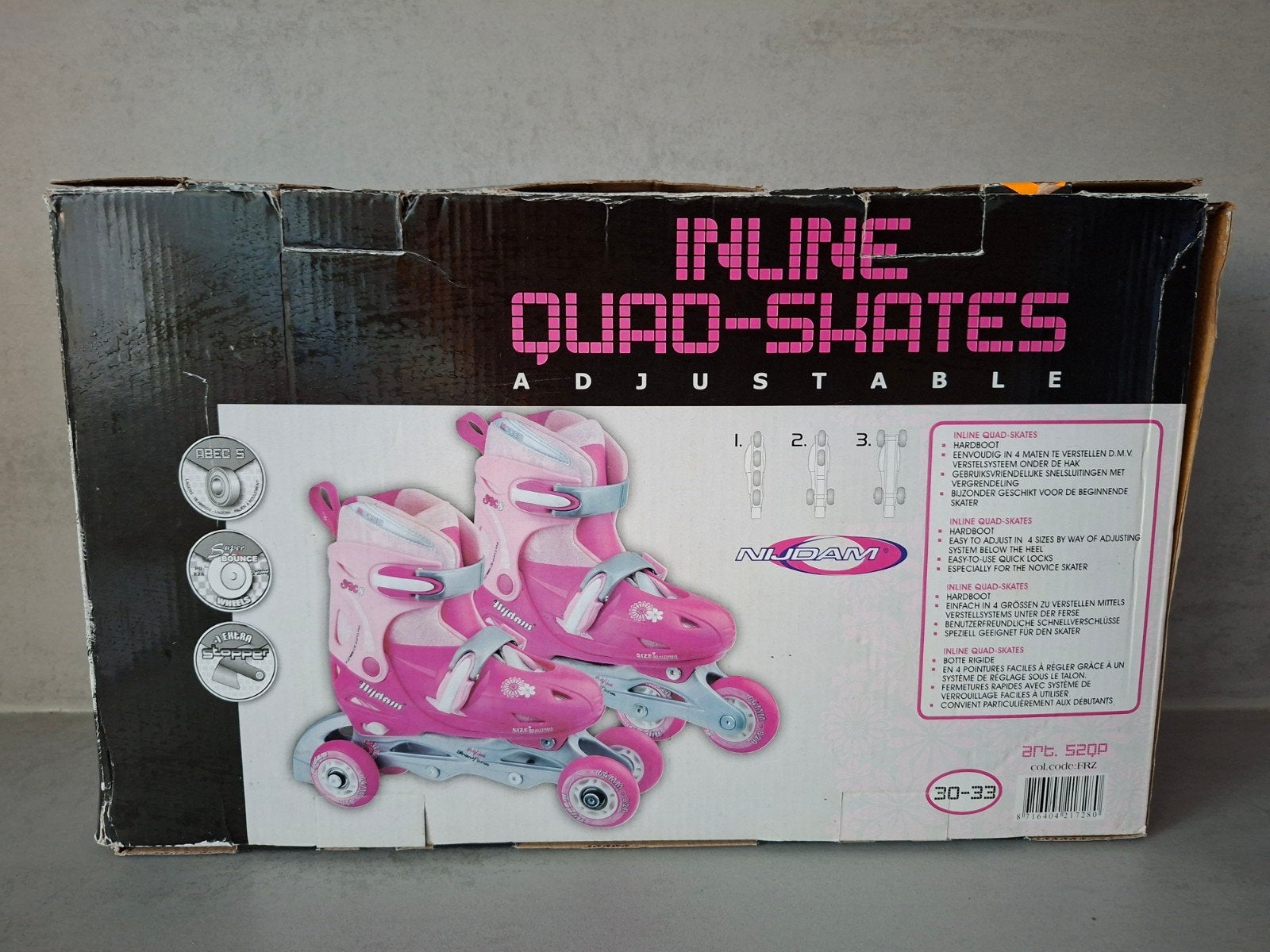 Nijdam verstelbare inline skates roze (maat 30-33) t.e.a.b, Ophalen of Verzenden, Zo goed als nieuw, Overige typen, Nijdam