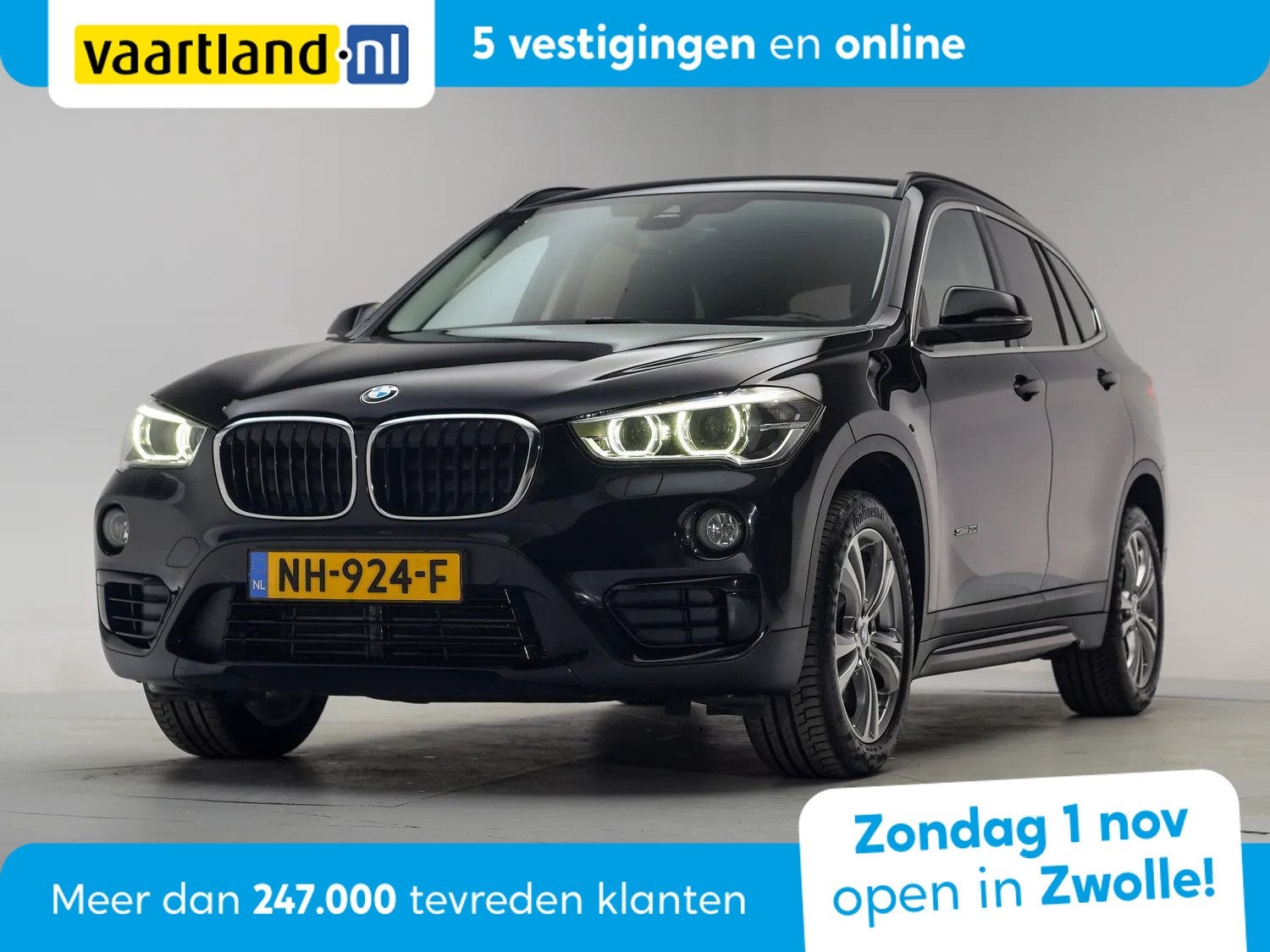 BMW X1 sDrive20i Executive Sportline Aut. [ Trekhaak (1800kg, 1998 cc, Zwart, Origineel Nederlands, Bedrijf