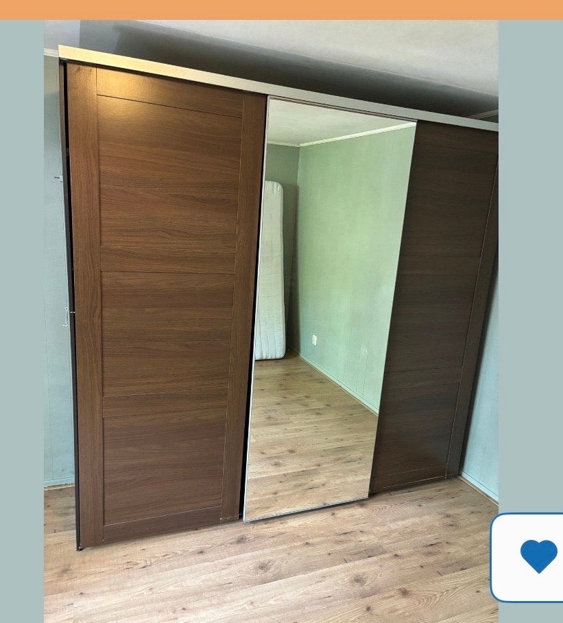 Gedemonteerde IKEA PAX kledingkast met spiegeldeur, Huis en Inrichting, Met plank(en), 200 cm of meer, Ophalen of Verzenden, Zo goed als nieuw