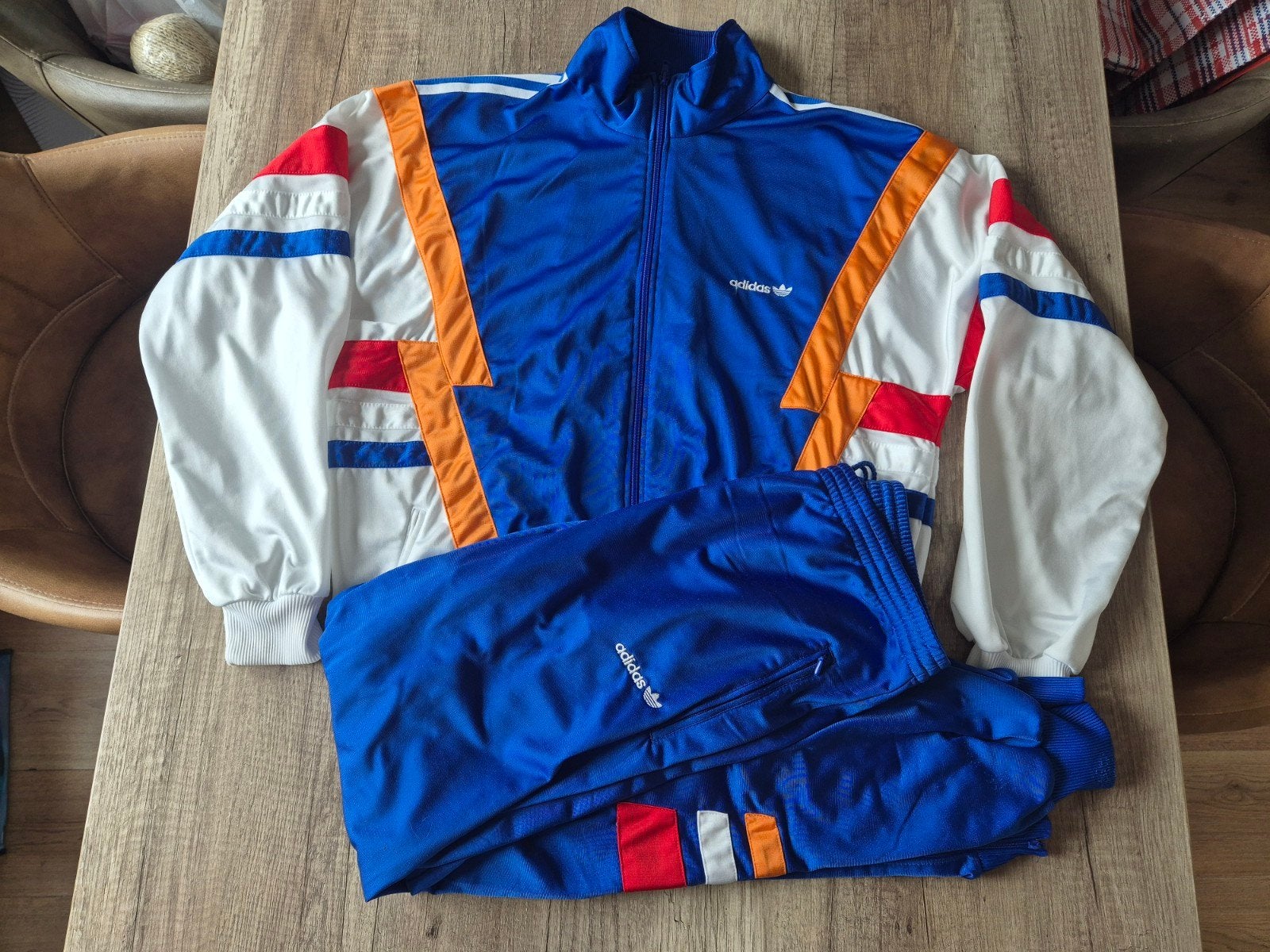 Vintage Adidas trainingspak jaren 80/90 - Maat M, Ophalen, Zo goed als nieuw, Blauw, Adidas