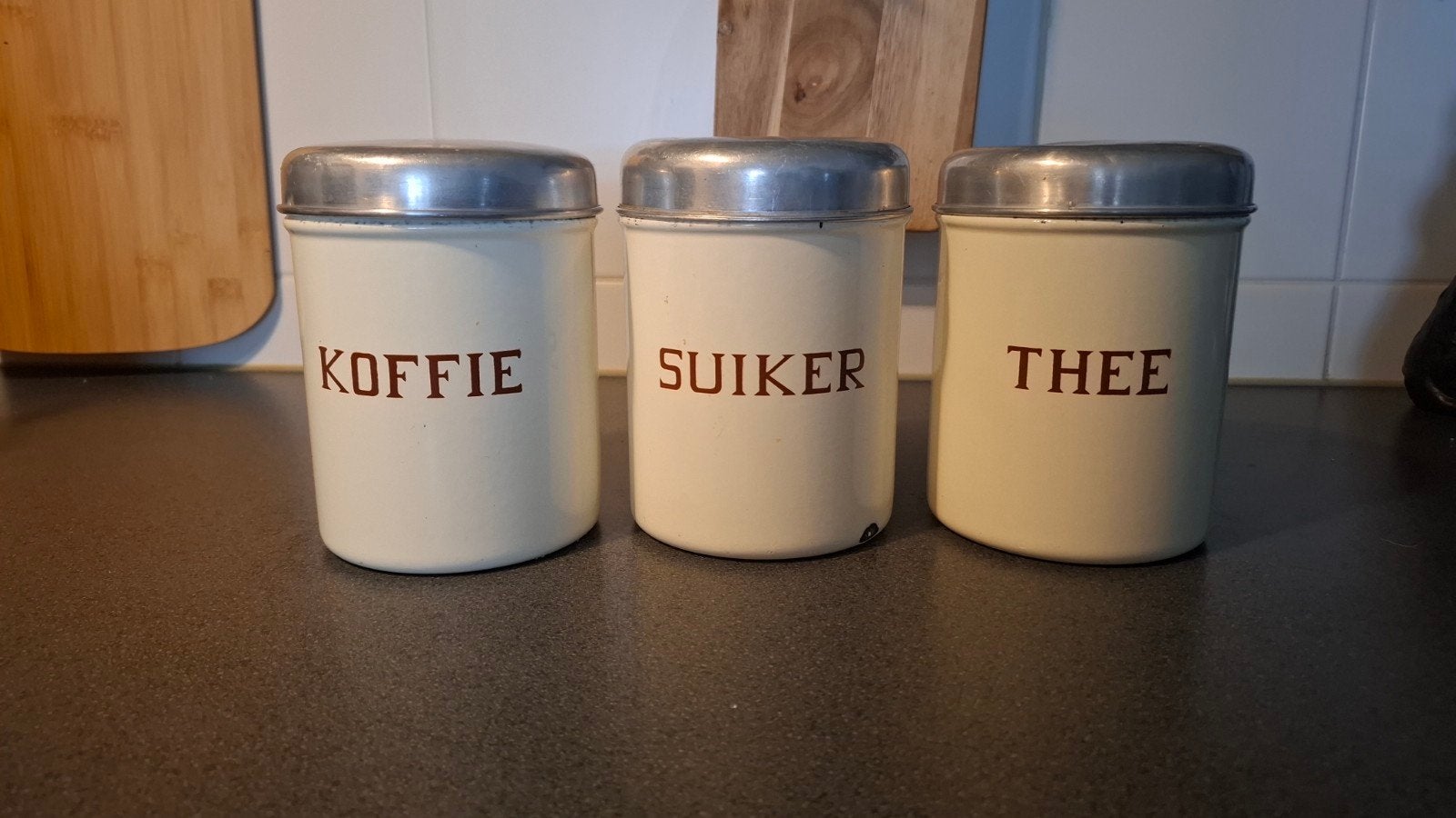 vintage emaille bussen, Antiek en Kunst, Antiek | Emaille, Ophalen of Verzenden