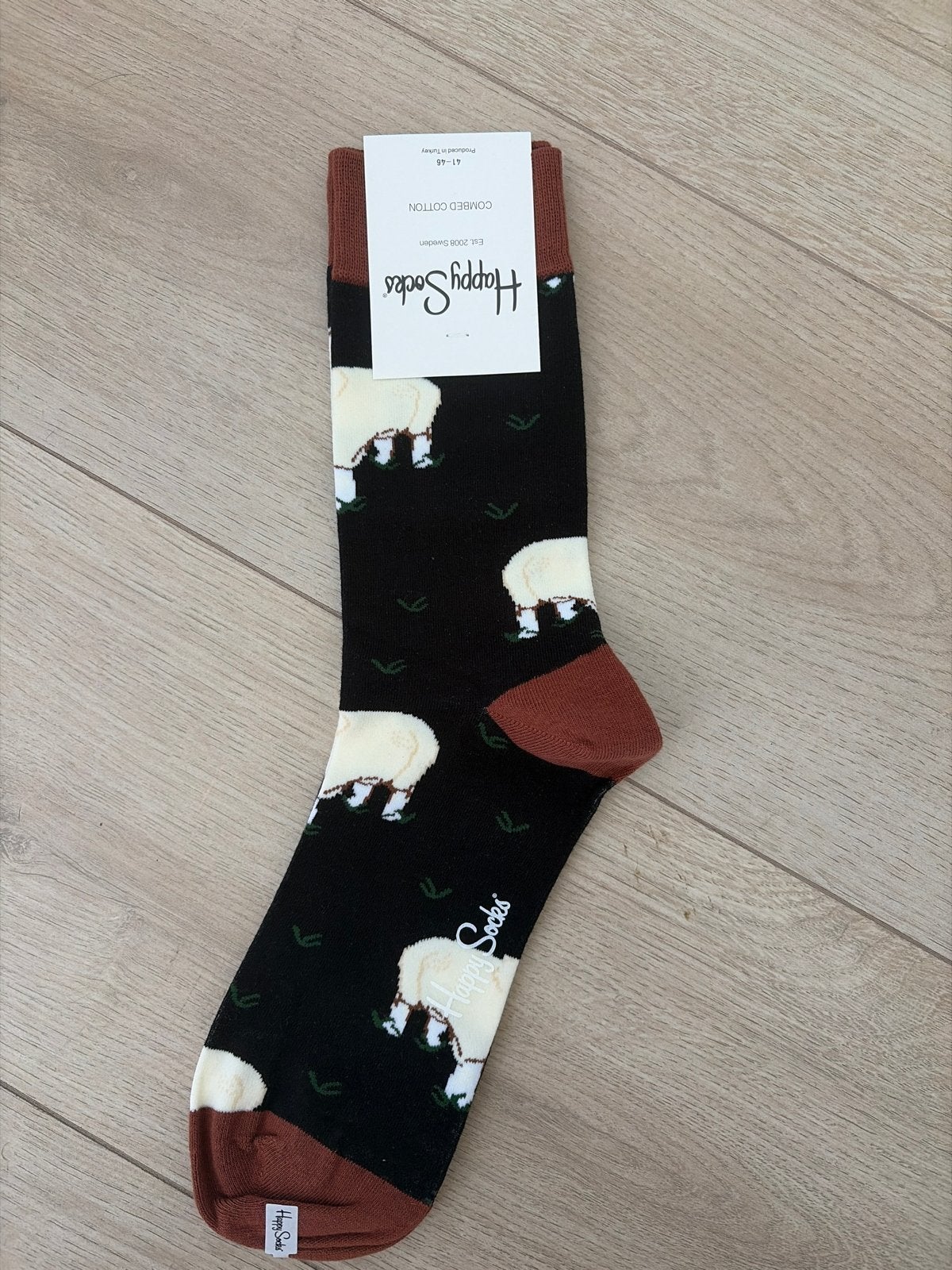Happy Socks met schapenprint - Maat 41-46, Sokken en Kniesokken, Verzenden, Zwart, Nieuw