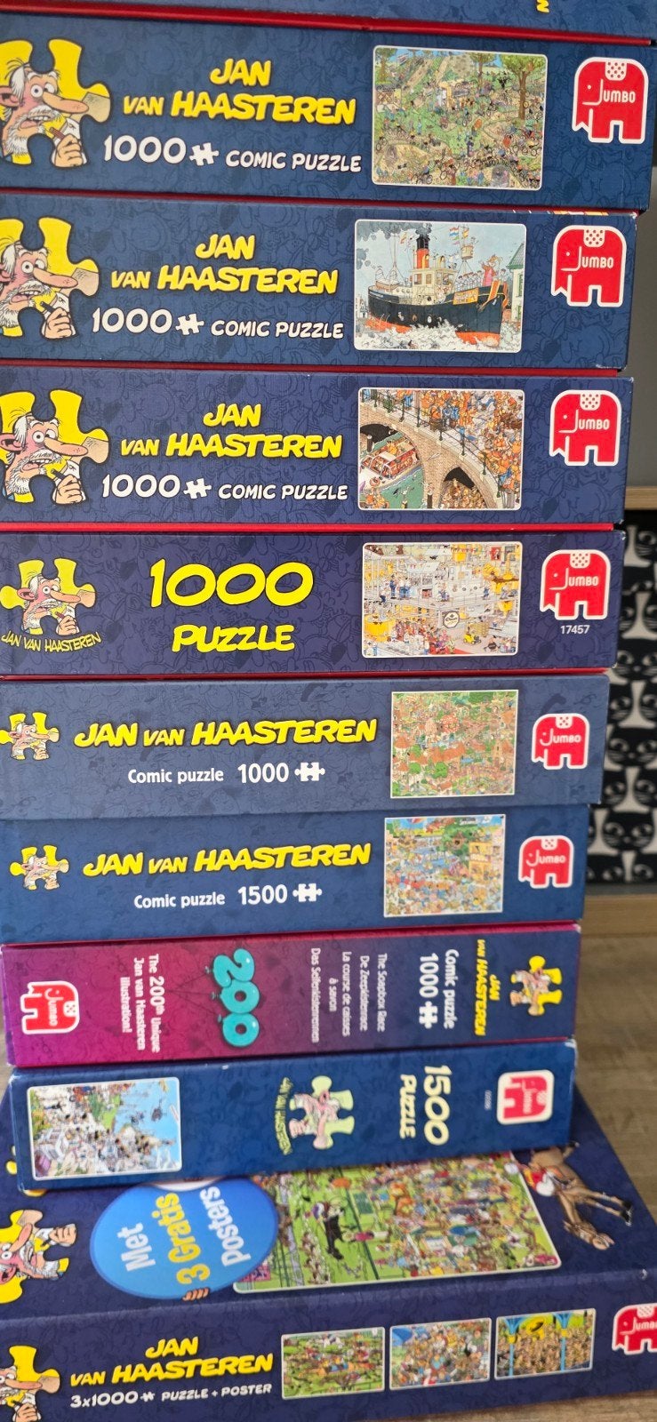 Diverse Jan van Haasteren puzzels, Hobby en Vrije tijd, Ophalen, 500 t/m 1500 stukjes, Zo goed als nieuw, Legpuzzel