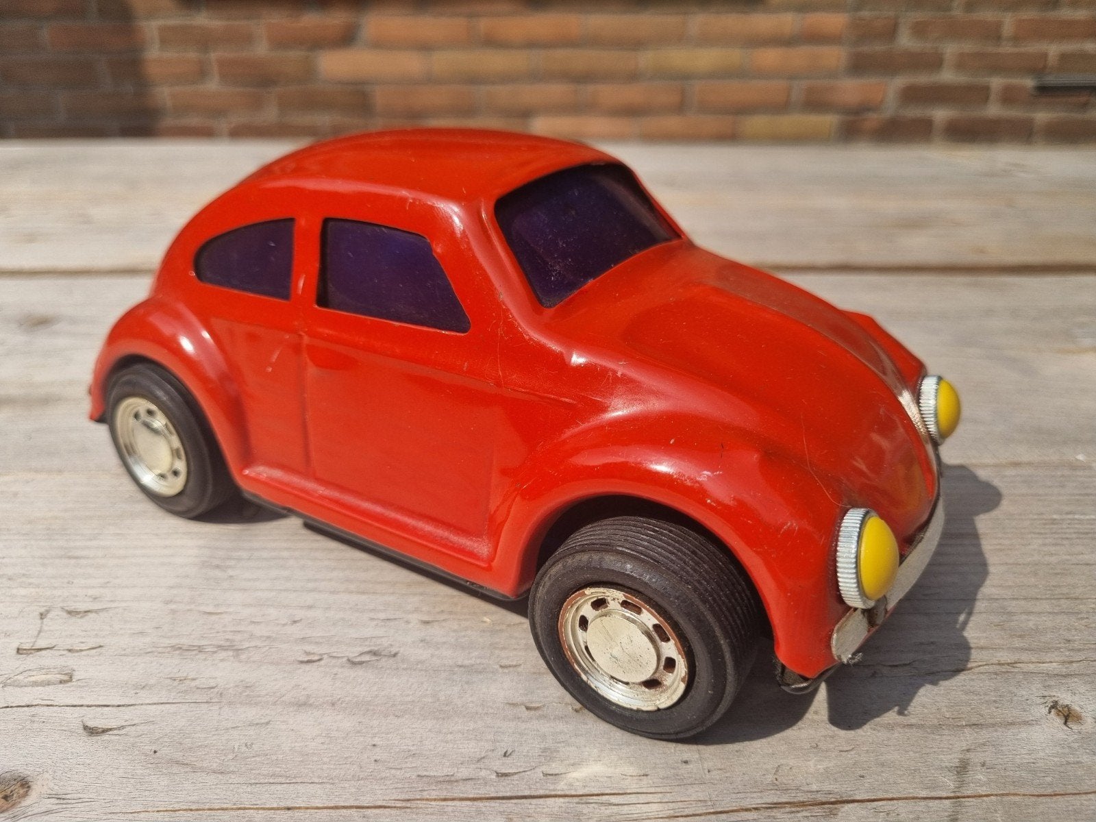 Prachtige vintage rode speelgoedauto Kever, Overige merken, Gebruikt, Auto, Groter dan 1:32