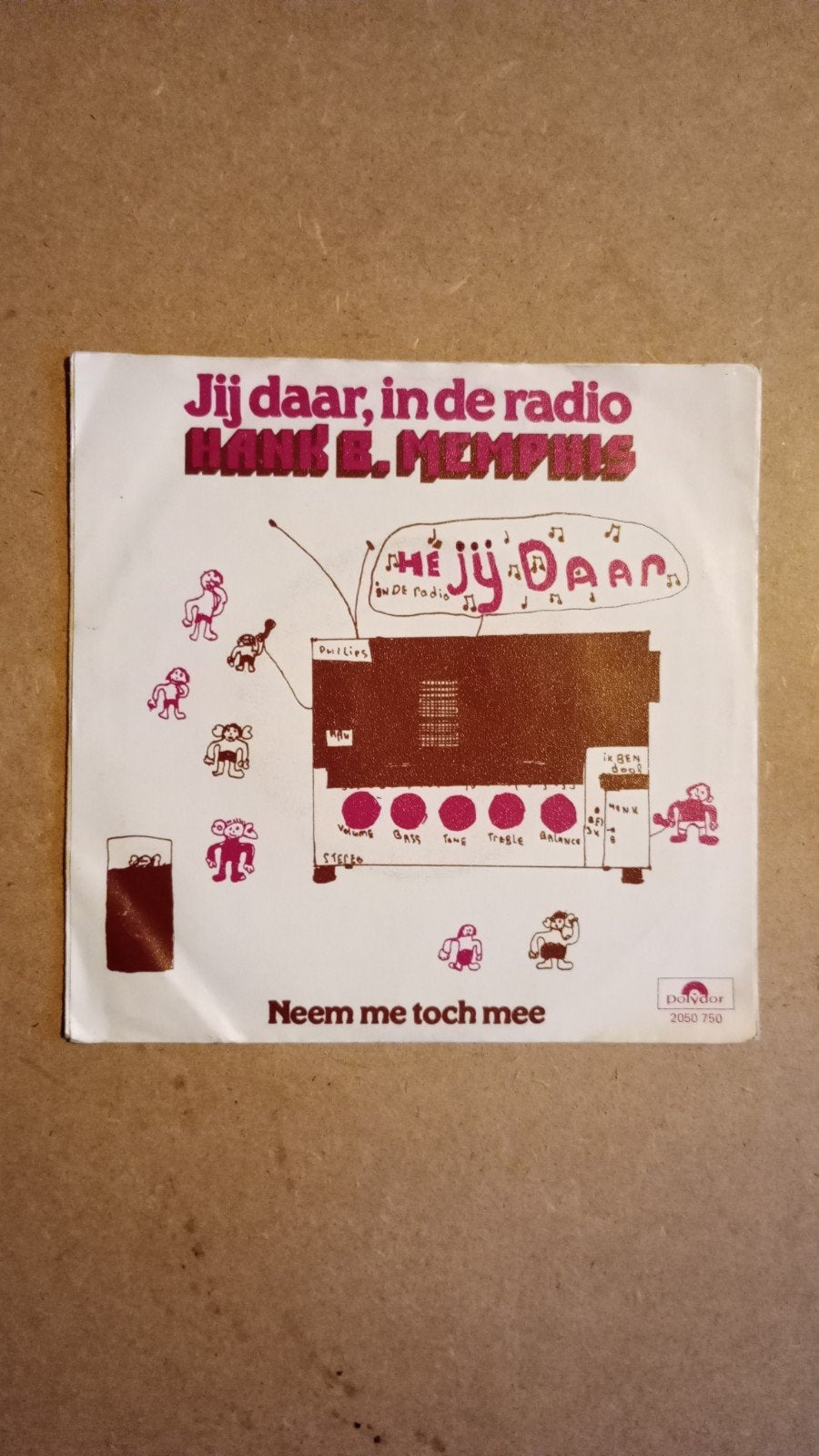 Hank B. Memphis - Jij Daar, In De Radio single (piraat), Verzenden, Gebruikt, Nederlandstalig