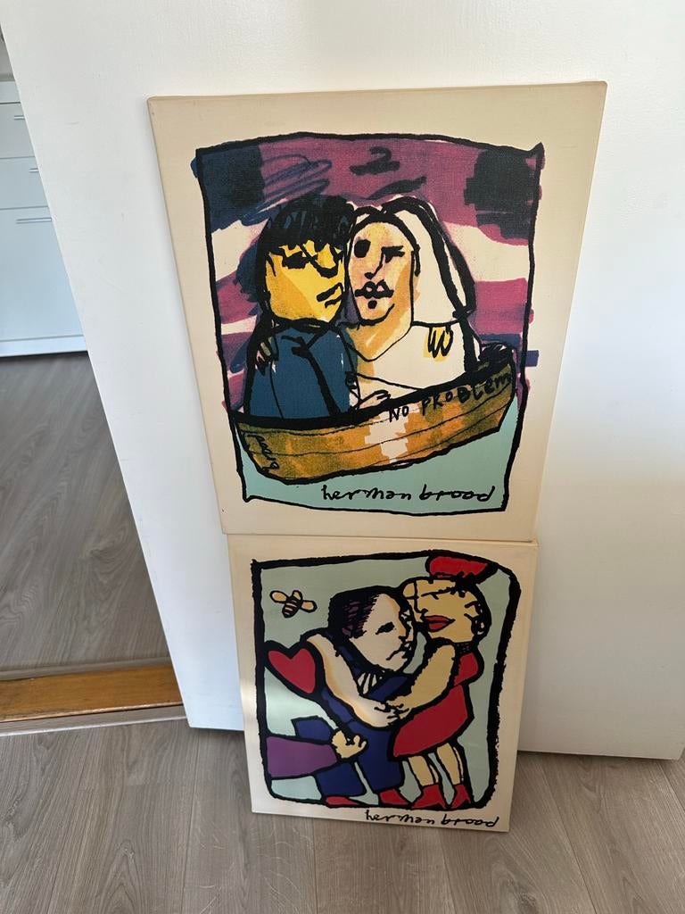Herman Brood schilderijen op canvas (2 stuks 1 prijs), Ophalen of Verzenden
