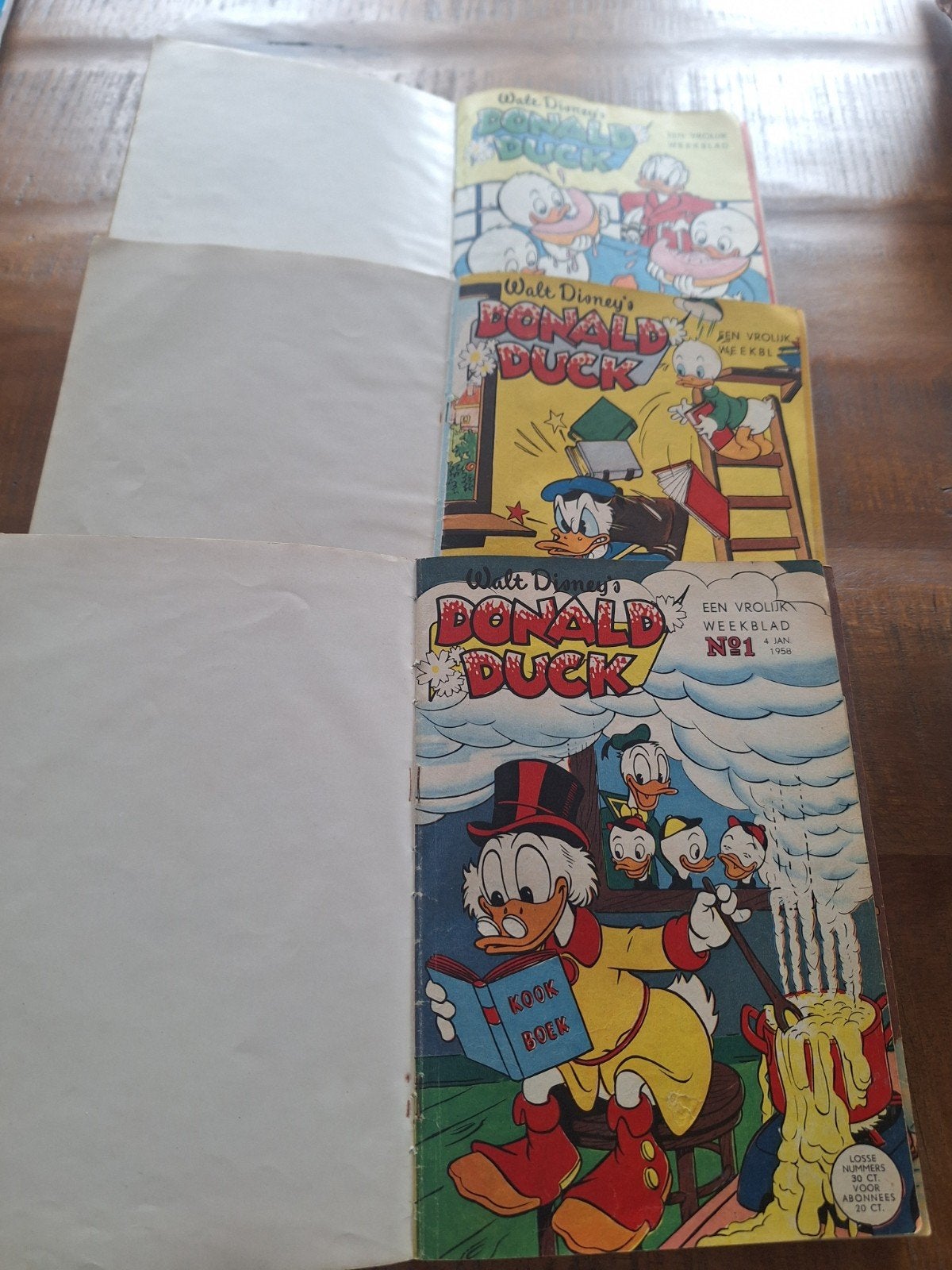 Donald Duck Weekblad Nrs. 1, 2, 3 (1959) - Zeldzaam!, Verzamelen, Ophalen, Gebruikt