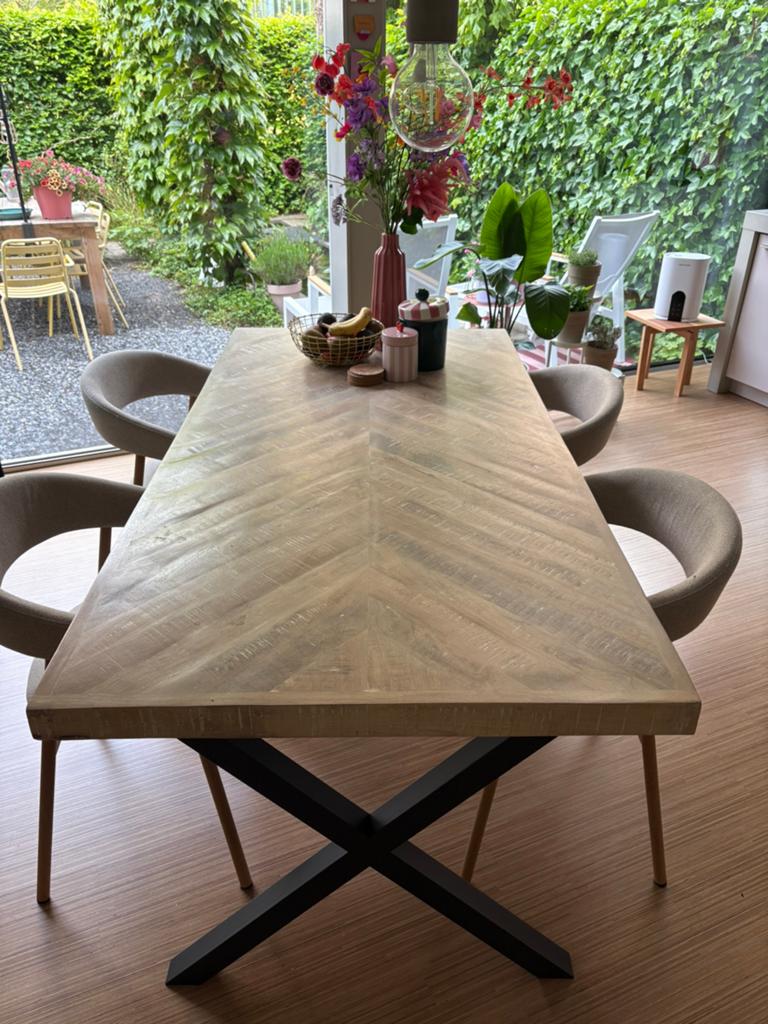 Eetkamertafel, Ophalen, 50 tot 100 cm, Zo goed als nieuw, 150 tot 200 cm