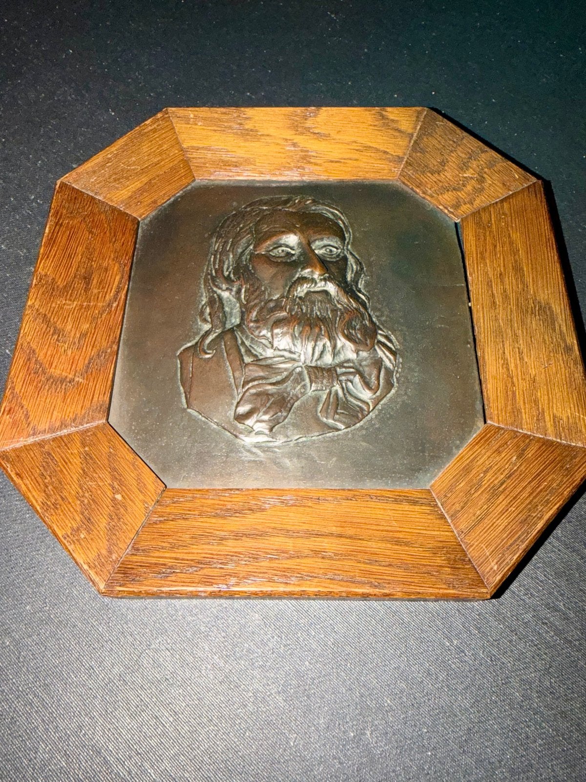 Vintage wandplaquette met reliëfportret van Jozef of Jezus, Ophalen of Verzenden