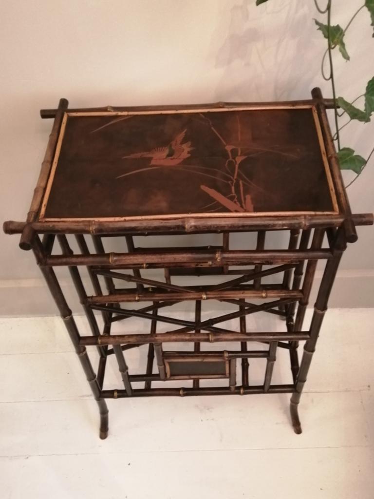 Victorian Aesthetic Movement chinoiserie magazine table, Ophalen of Verzenden