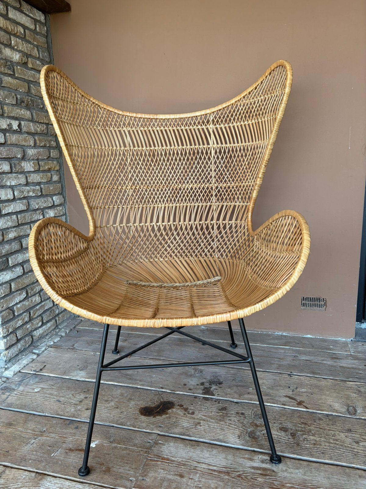 HK Living egg chair naturel, Ophalen, Zo goed als nieuw, Metaal