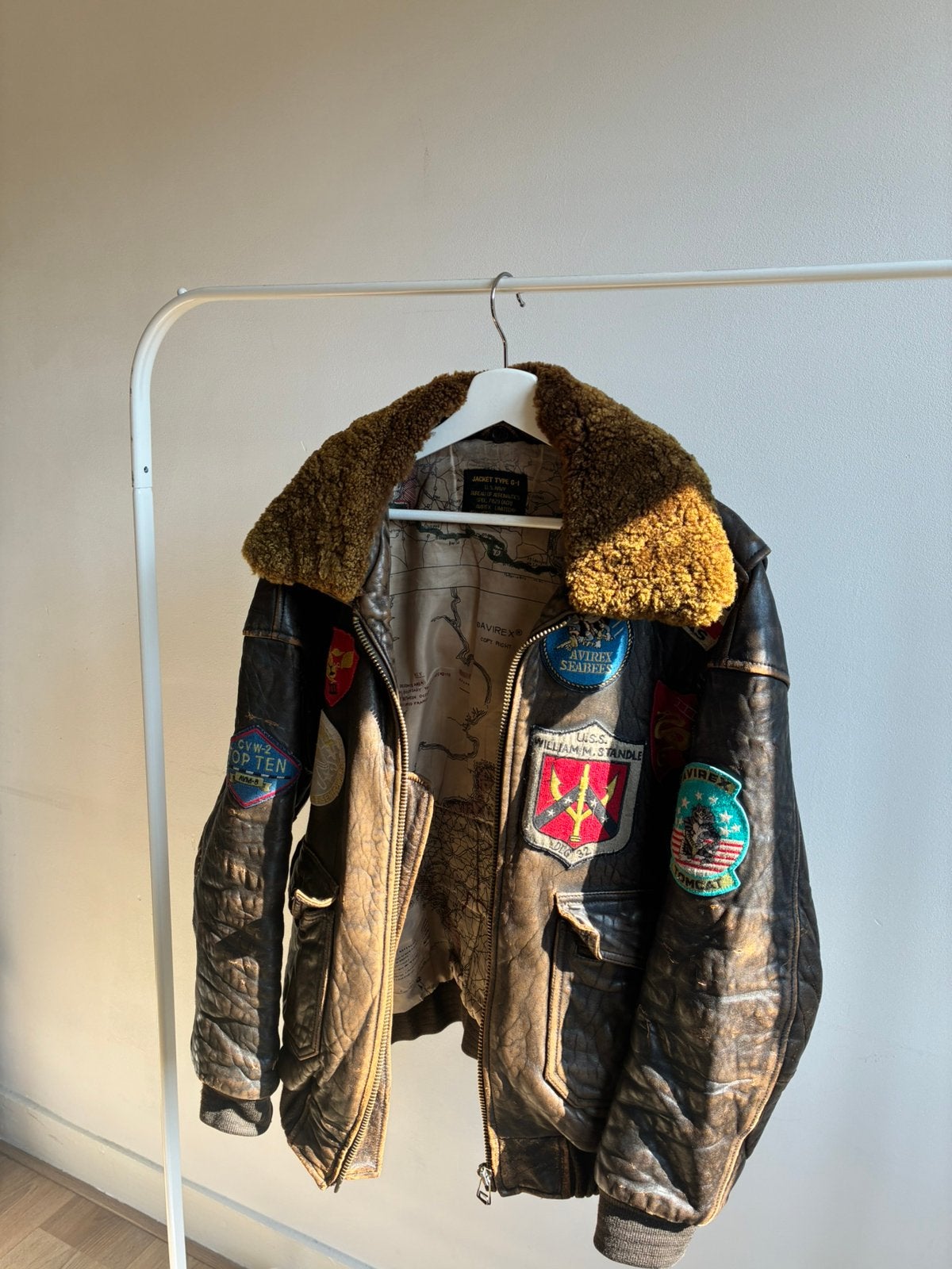 AVIREX Top Gun Style G-1 Bomber Flight Leather Jacket XL, Kleding | Heren, Ophalen of Verzenden, Zo goed als nieuw, Maat 56/58 (XL)