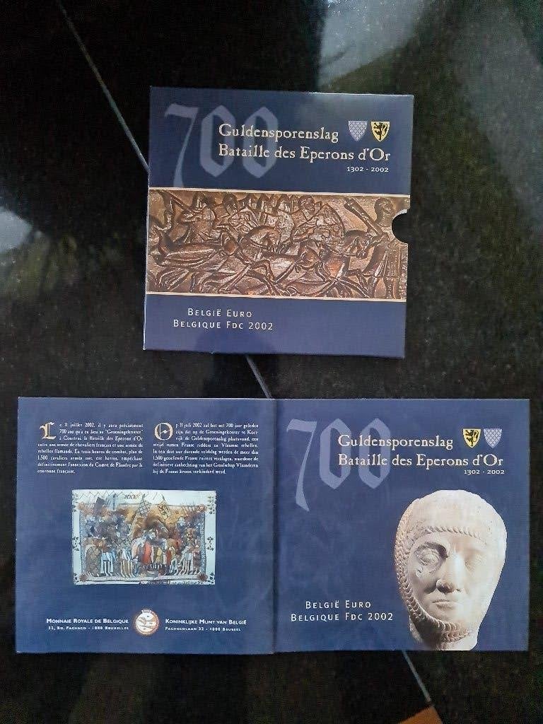 2002 Guldensporenslag België Euro FDC muntset, Ophalen of Verzenden, België, Overige waardes, Setje