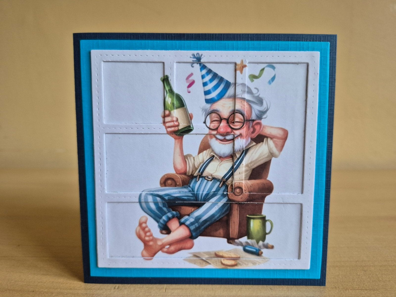 309a) diepte kaart- verjaardag (man op stoel), Ophalen of Verzenden, Nieuw, Kerst