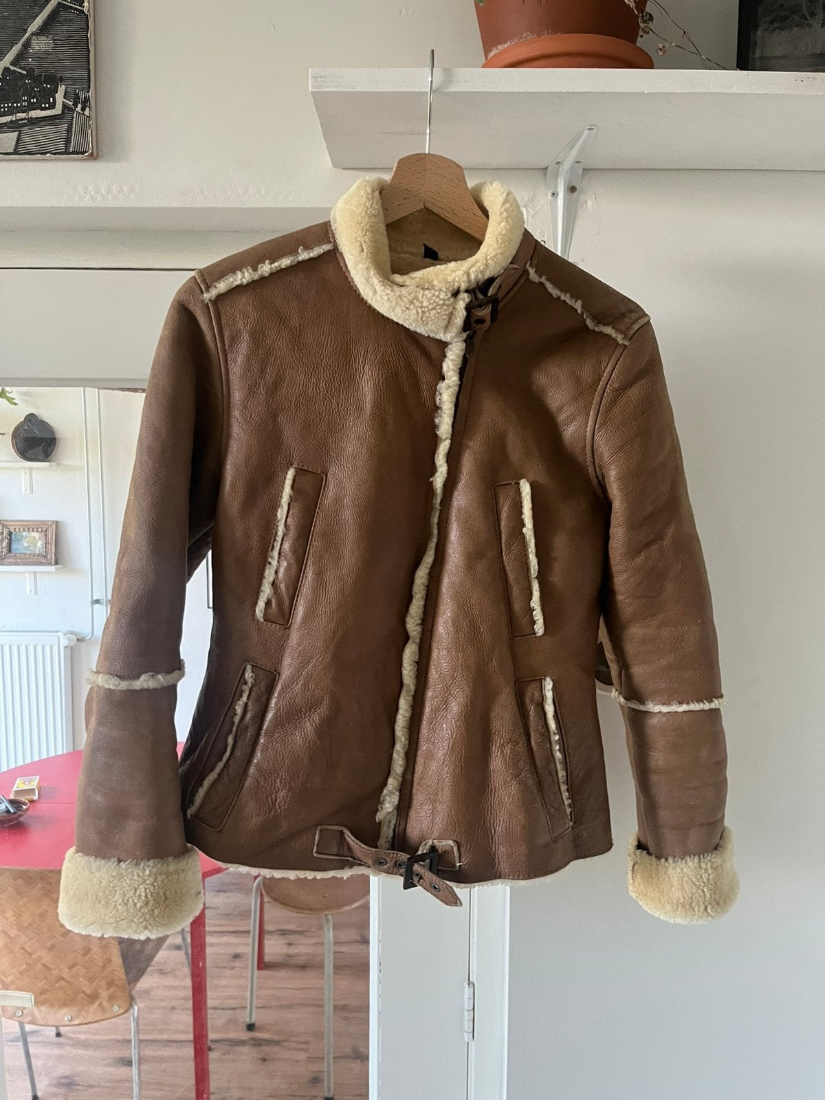Vintage leren winterjas Timberland met lammy voering, Kleding | Dames, Ophalen of Verzenden, Gedragen, Maat 34 (XS) of kleiner