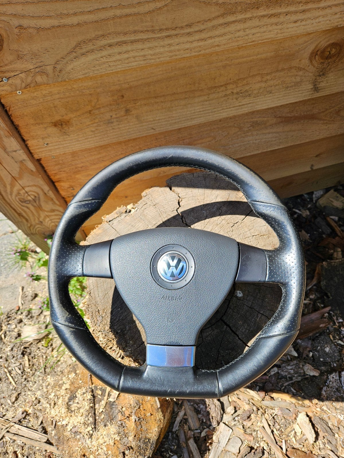 Golf 5 sportstuur met vlakke onderkant. Inclusief airbag, Auto-onderdelen, Ophalen of Verzenden, Gebruikt, Volkswagen