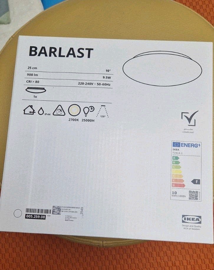 IKEA Barlast Plafondlamp LED 25cm Nieuw in doos, Huis en Inrichting, Ophalen, Nieuw