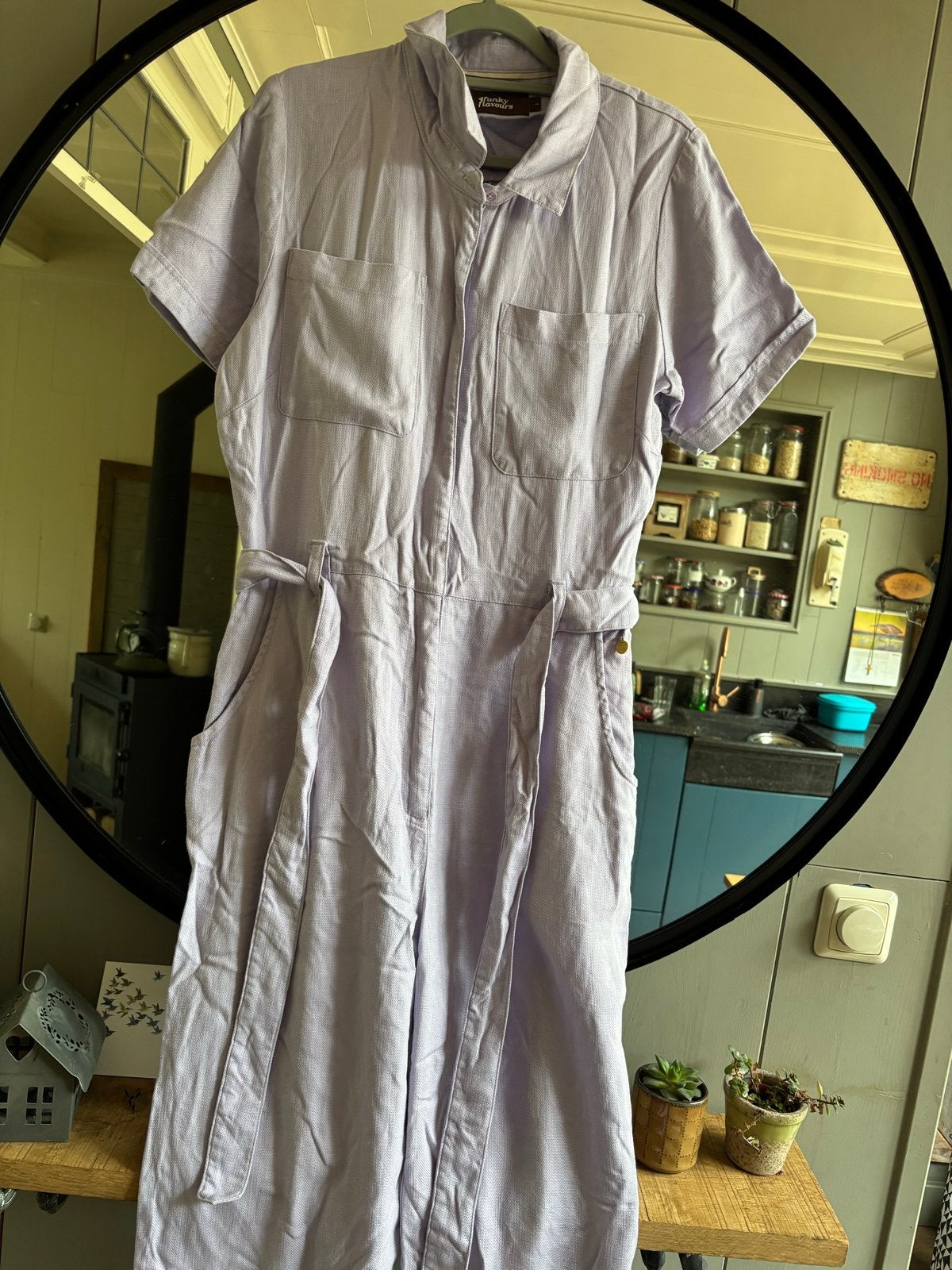 Lila Jumpsuit Funky Flavours - Valt als L/XL, Ophalen of Verzenden, Gedragen, Maat 42/44 (L), Paars