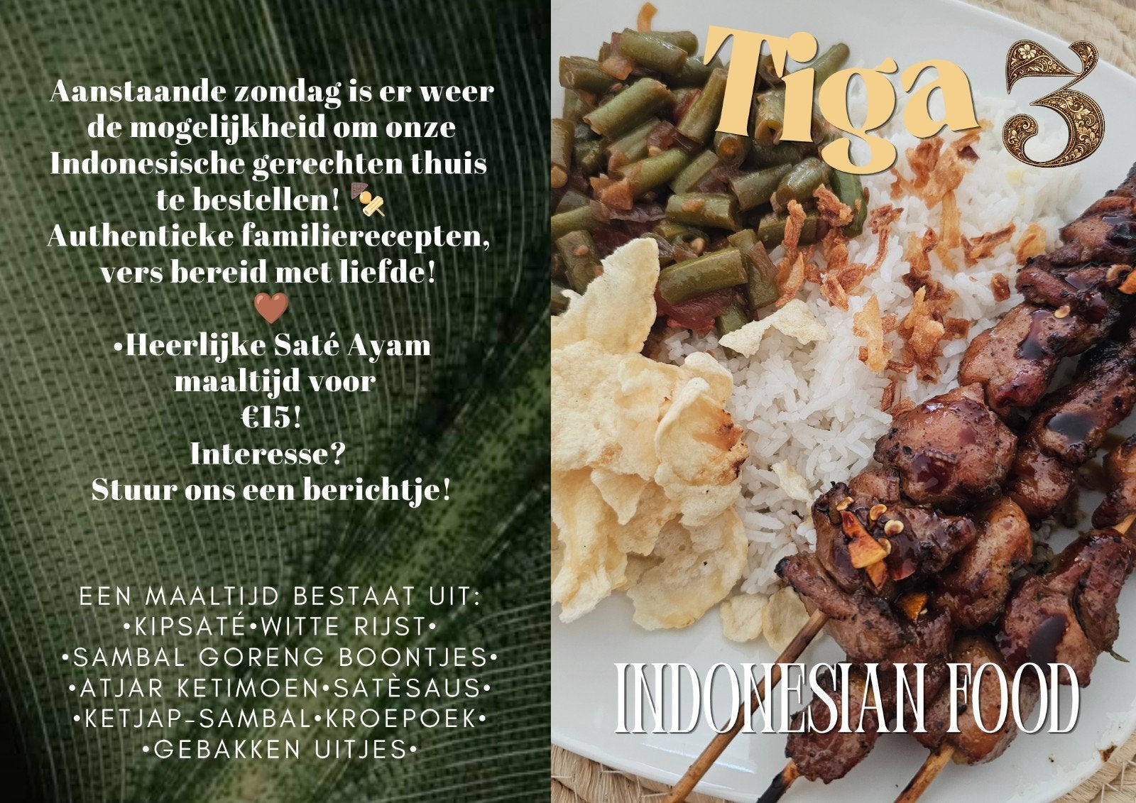 ** Authentieke Indonesische satémaaltijd bestellen, Verzenden