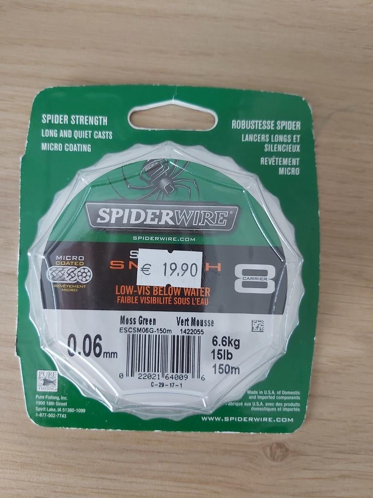 Spiderwire Stealth Smooth Braid Vislijn 0.06mm 150m 6.6kg, Ophalen of Verzenden, Nieuw, Vislijn