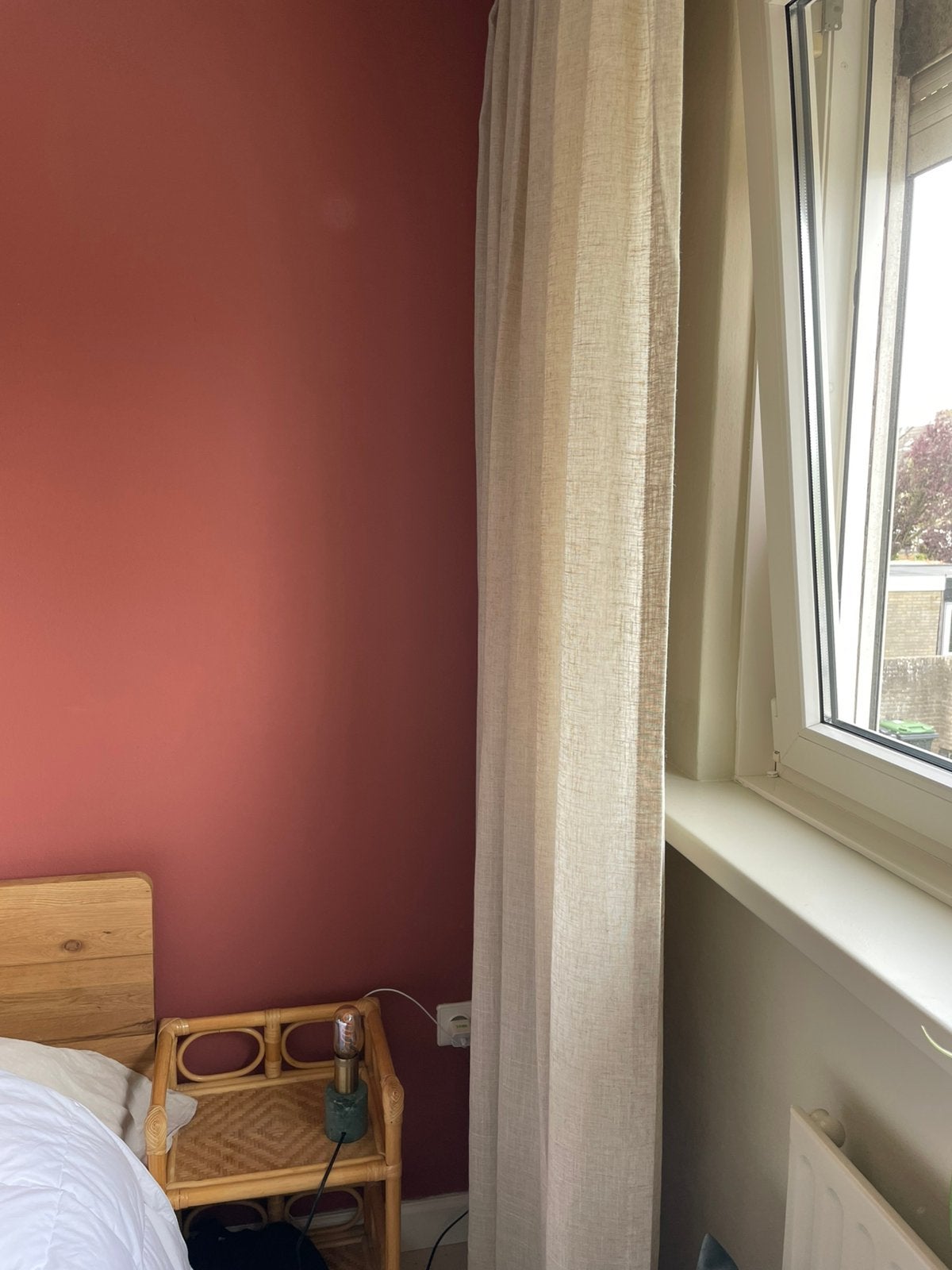 Nieuwe inbetween gordijnen (2 gelijke delen), 200 cm of meer, Beige, Nieuw, Ophalen of Verzenden