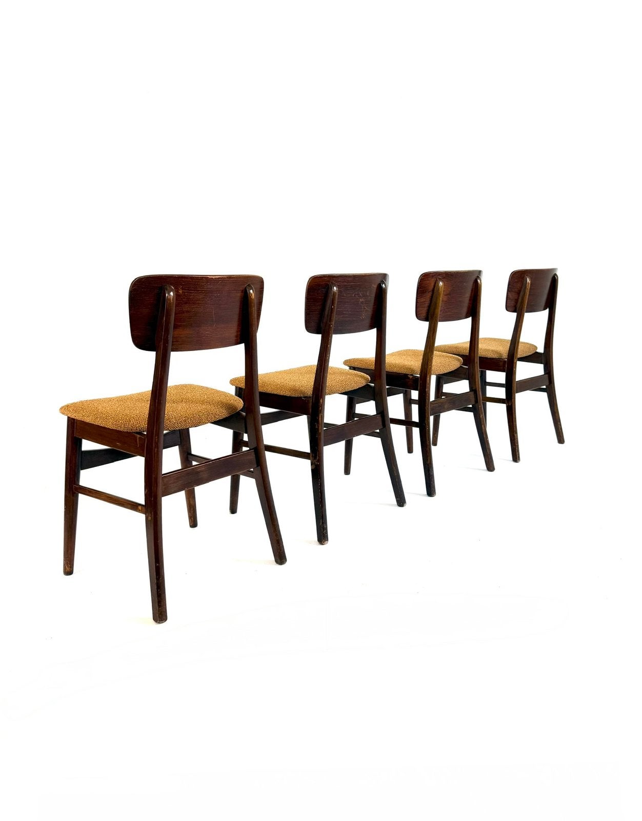 4x gerestaureerde eetkamerstoel, Farstrup Møbler ‘60, Ophalen of Verzenden, Zo goed als nieuw, Vier, Stof
