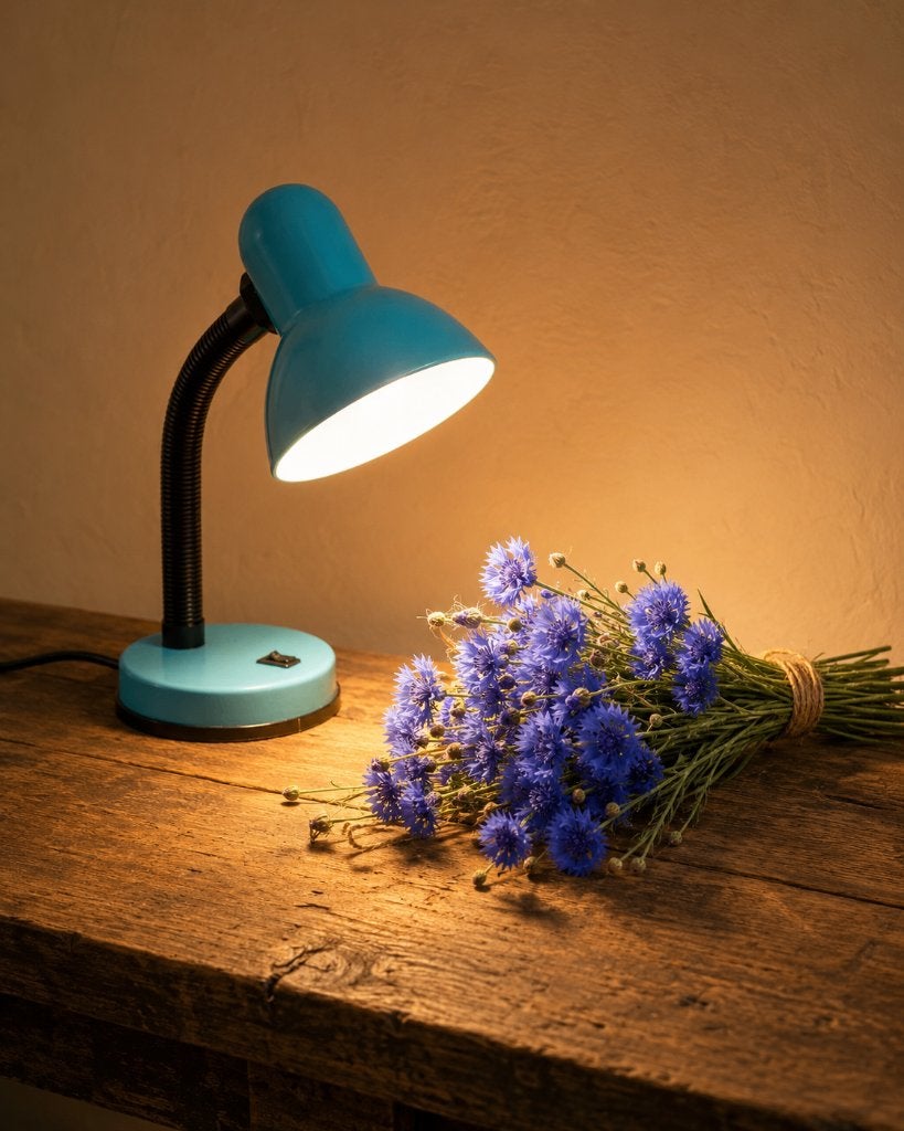 Vintage Seylumière bureaulamp – turquoise/blauw – jaren 80, Ophalen of Verzenden, Gebruikt, Metaal