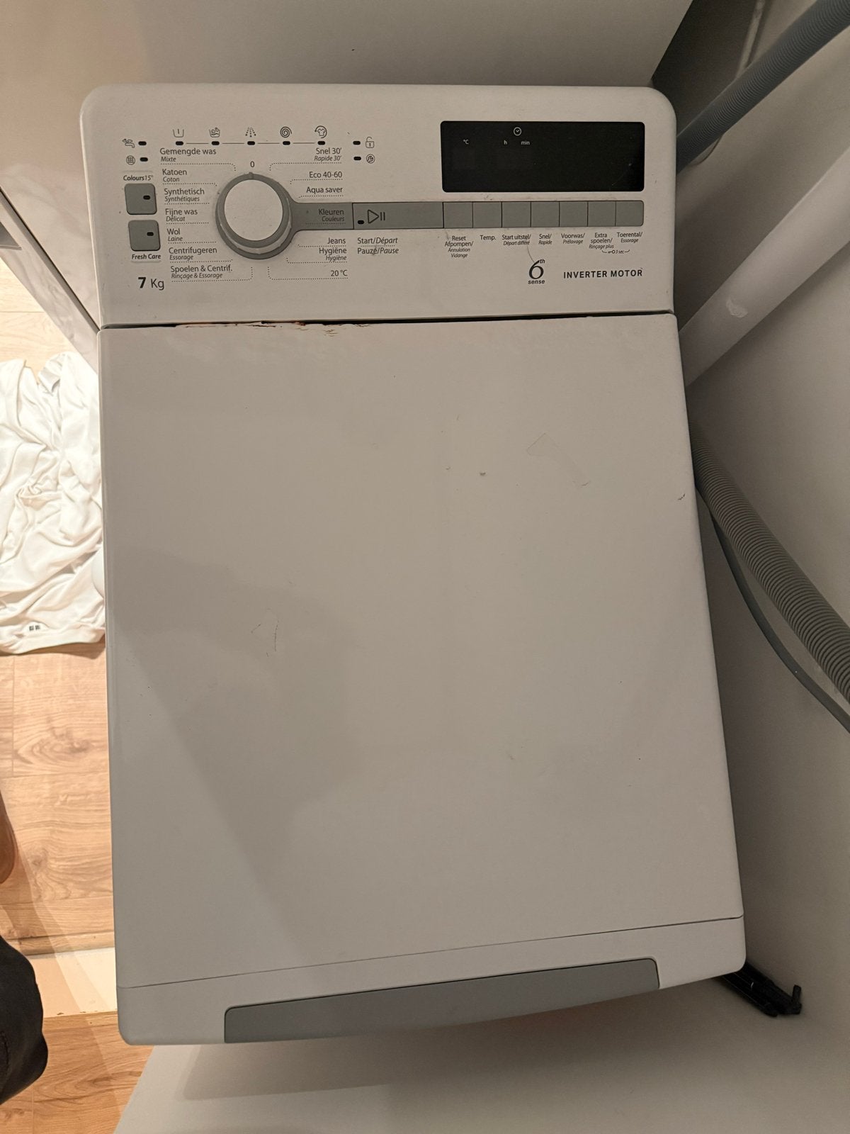 Whirlpool Bovenlader Wasmachine 7kg - Gebruikt, Witgoed en Apparatuur, Ophalen, 6 tot 8 kg, Bovenlader, Energieklasse A of zuiniger