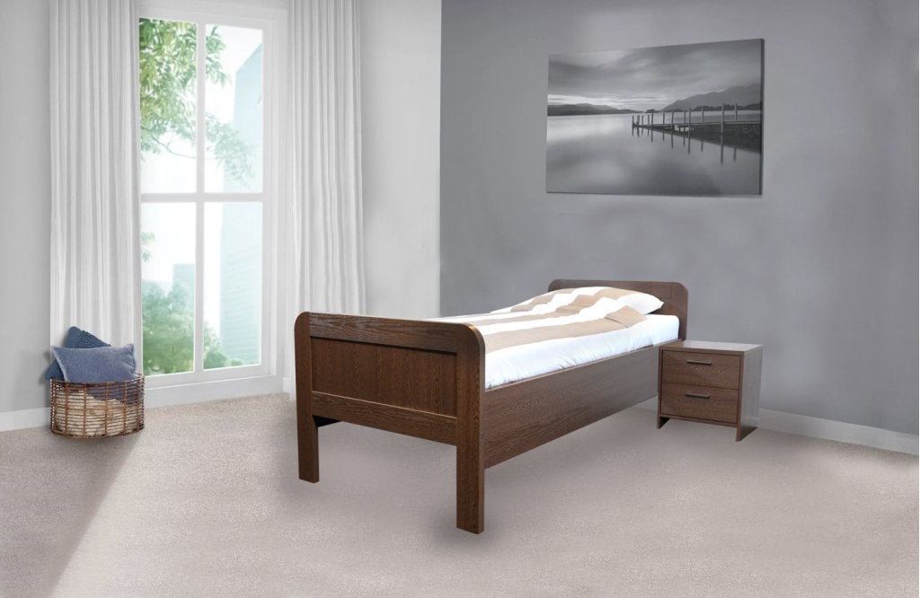 John seniorenbed - 90x200 - Walnoot, Huis en Inrichting, Slaapkamer | Bedden, Niet ingevuld, Niet ingevuld, Niet ingevuld