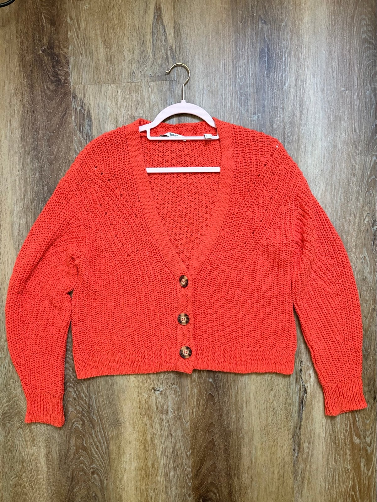 Esprit oranje gebreid vest maat M, Ophalen of Verzenden, Zo goed als nieuw, Maat 38/40 (M), Oranje