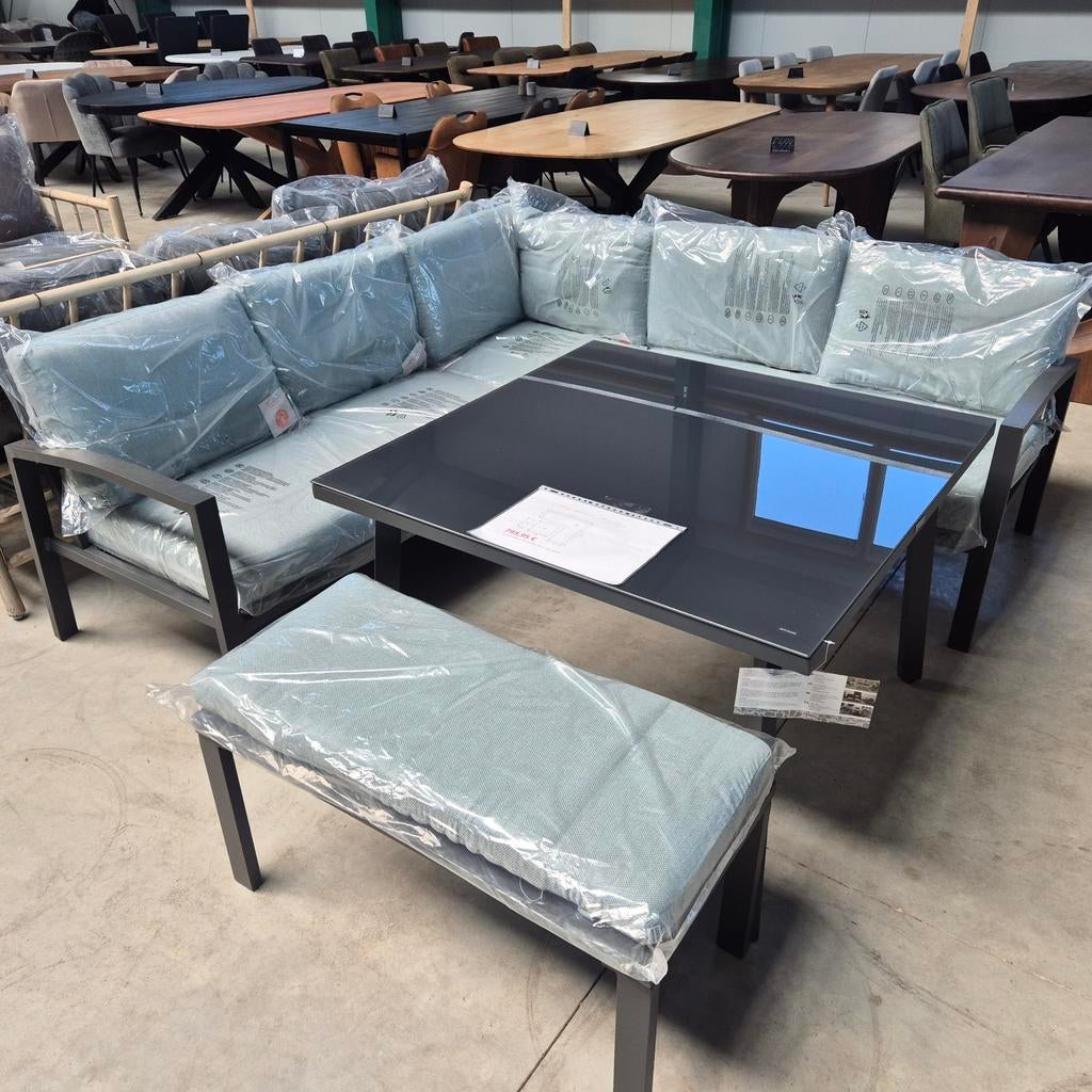 Wellington Lounge Dining Set - Mint/Grijs, Tuin en Terras, Tuinsets en Loungesets, Ophalen of Verzenden, Nieuw, Aluminium, Loungeset