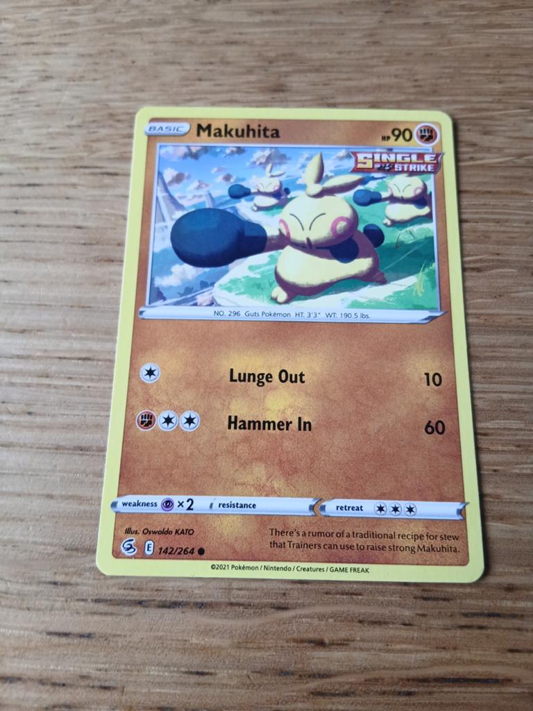 Pokémon Kaart Makuhita 142/264 Single Strike, Ophalen of Verzenden, Zo goed als nieuw, Losse kaart