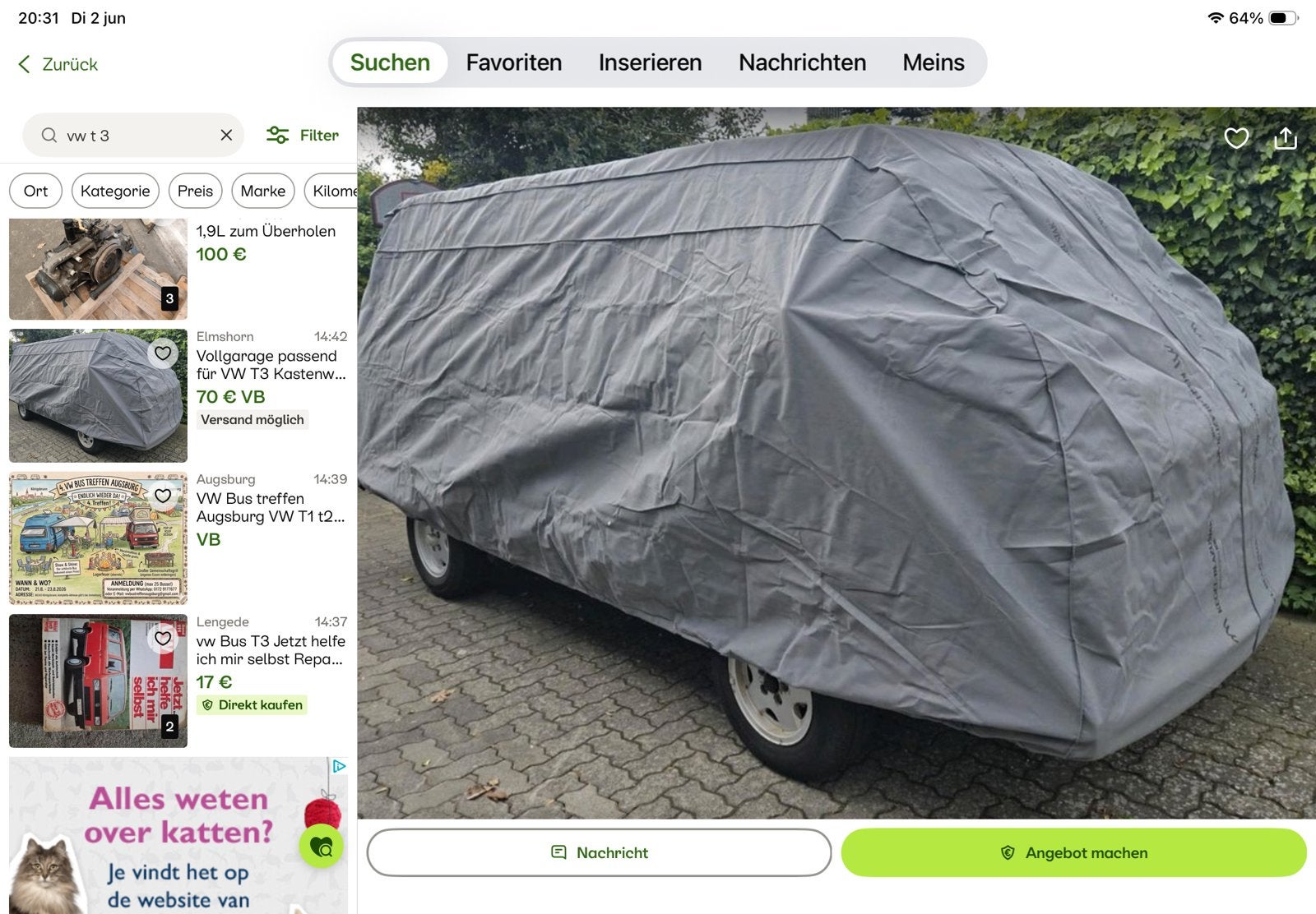 VW T3 afdekhoes, Ophalen of Verzenden, Zo goed als nieuw