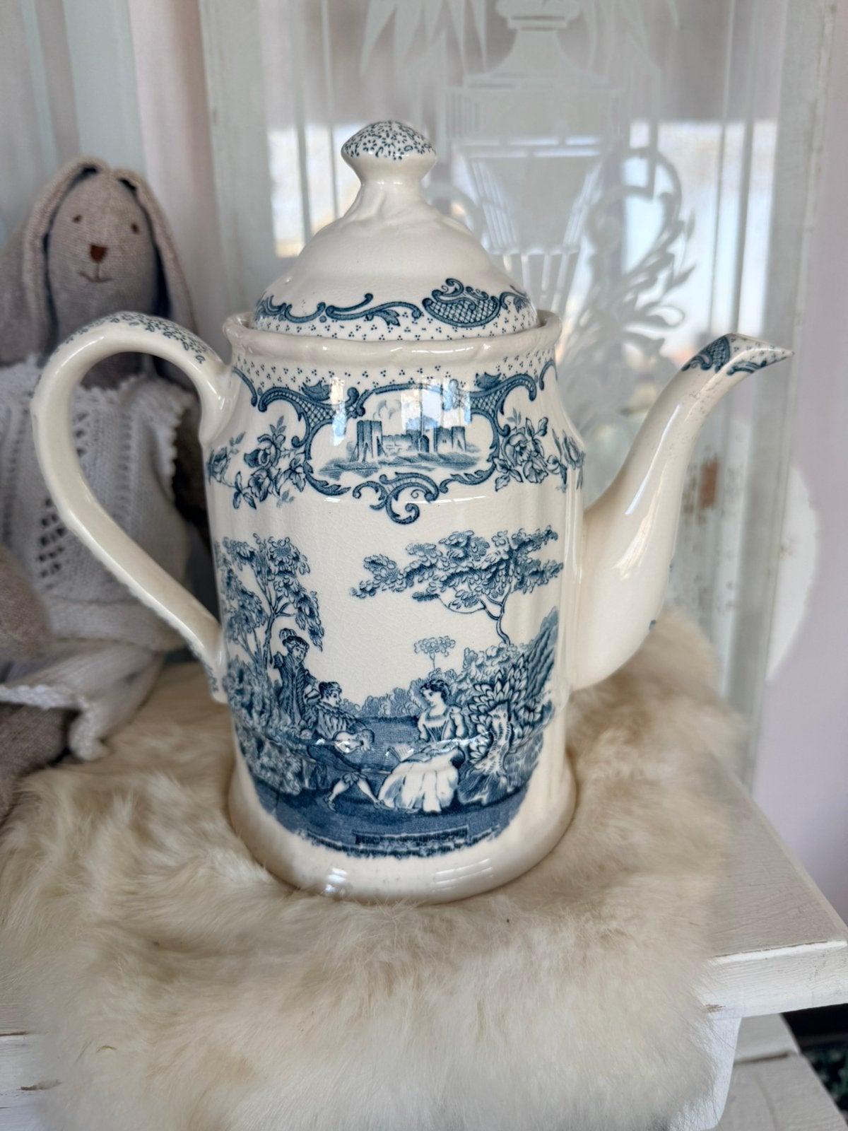 Mason’s Romantic antieke koffiepot petrol izgst, Antiek en Kunst, Ophalen