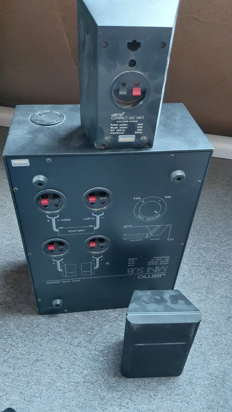 Jamo Compact Sat MK2 Speakerset met Mini Subwoofer, Audio, Tv en Foto, Gebruikt, Speakerset, Ophalen of Verzenden, 60 tot 120 watt