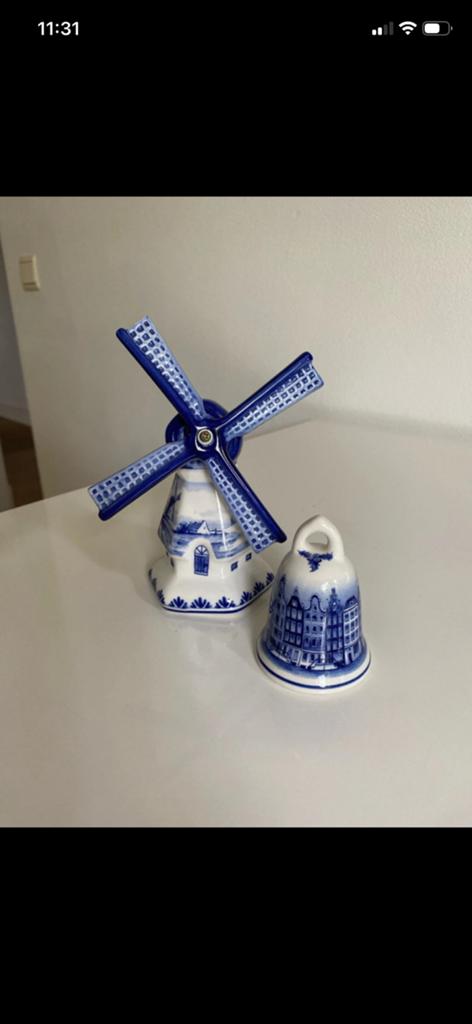 Delfts Blauw molen en klok van “Heinen Delfts Blauw”, Ophalen of Verzenden