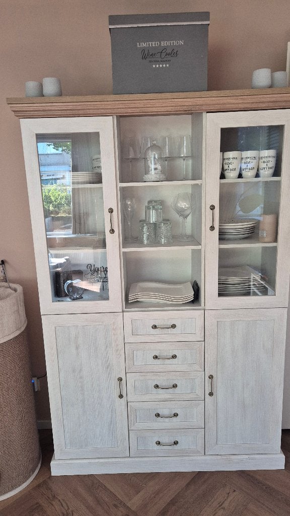 Vitrine & Servies Kast, Ophalen, 100 tot 150 cm, Zo goed als nieuw, Riviera Maison
