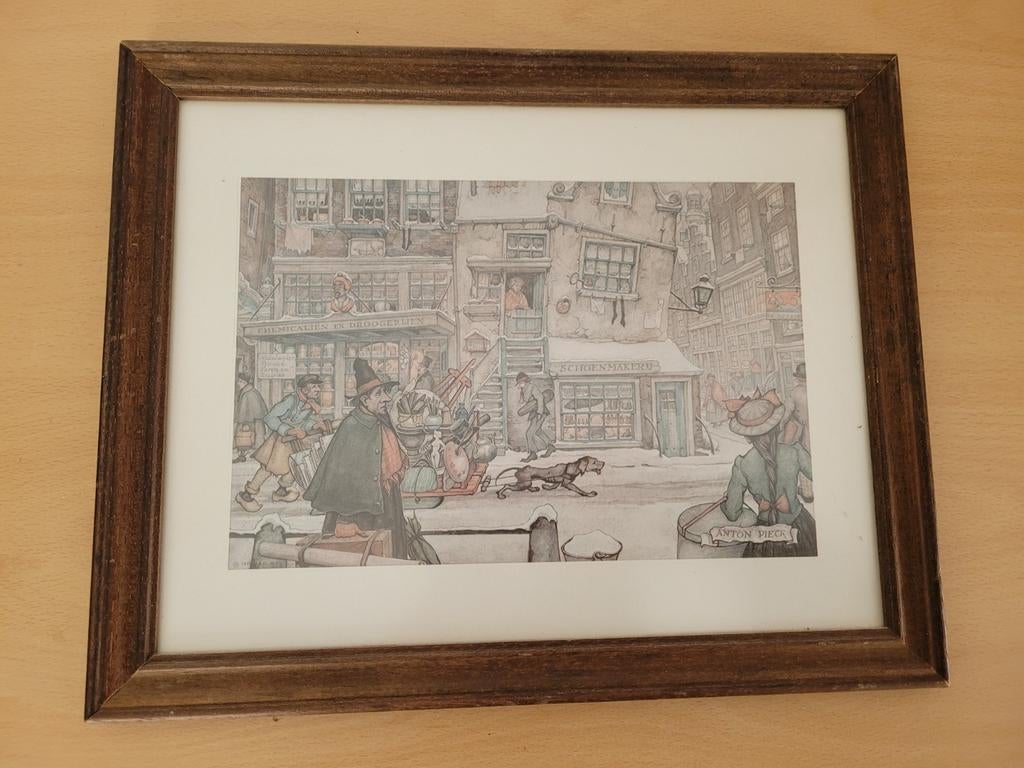 Ingelijste Anton Pieck prent, Ophalen of Verzenden