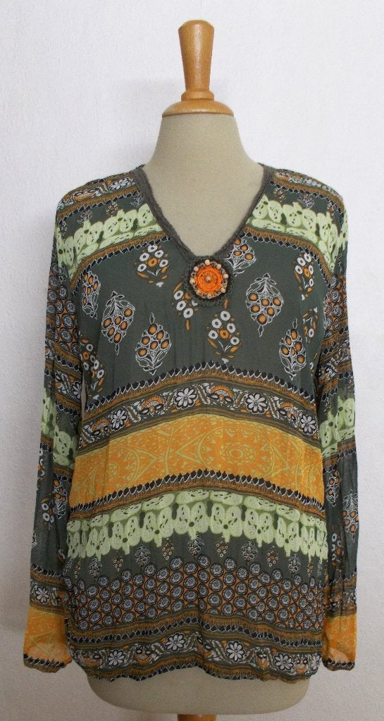 Leuke groentinten print tuniek/top! M, Verzenden, Zo goed als nieuw, Maat 38/40 (M), Groen