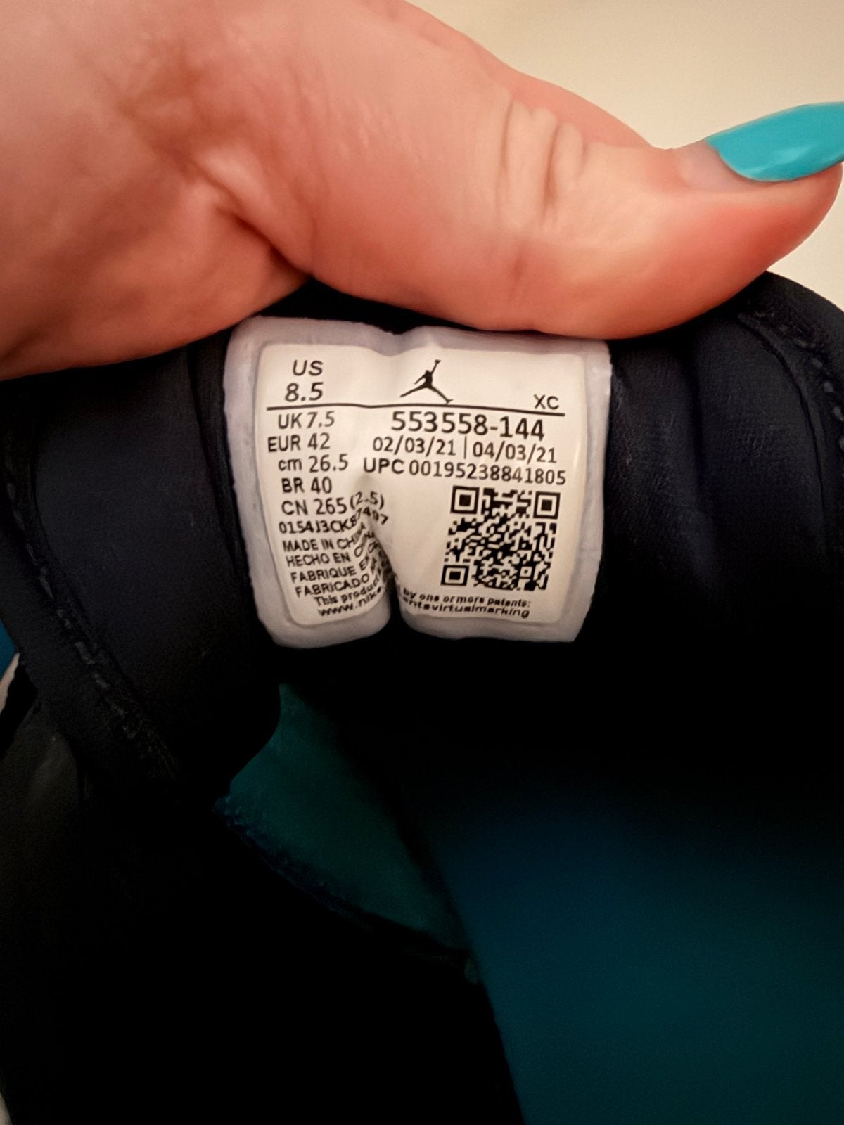 Nike Air Jordan 1 Low 'UNC' - Maat 42, Ophalen of Verzenden, Gedragen, Blauw, Sneakers of Gympen