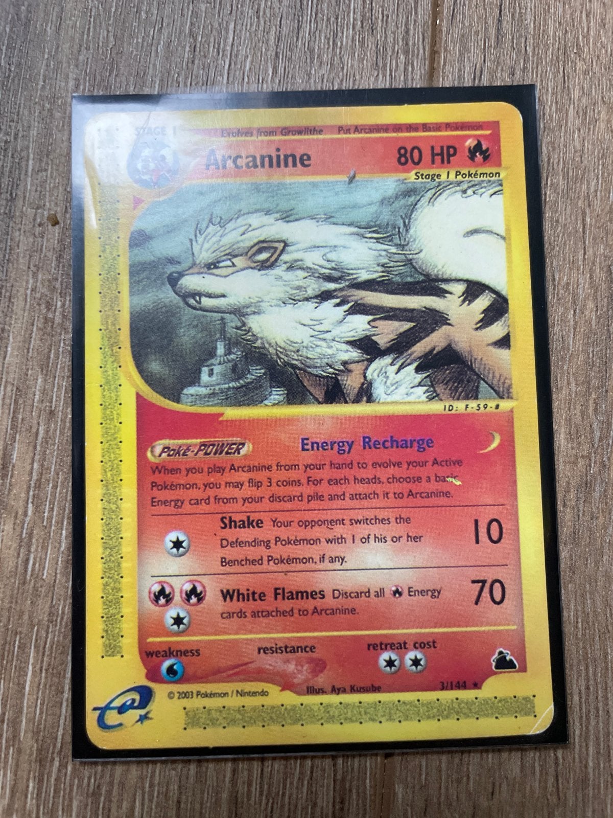 Arcanine Pokémon Kaart - Skyridge Set (2003) - Zeldzaam, Ophalen of Verzenden, Gebruikt, Losse kaart, Foil