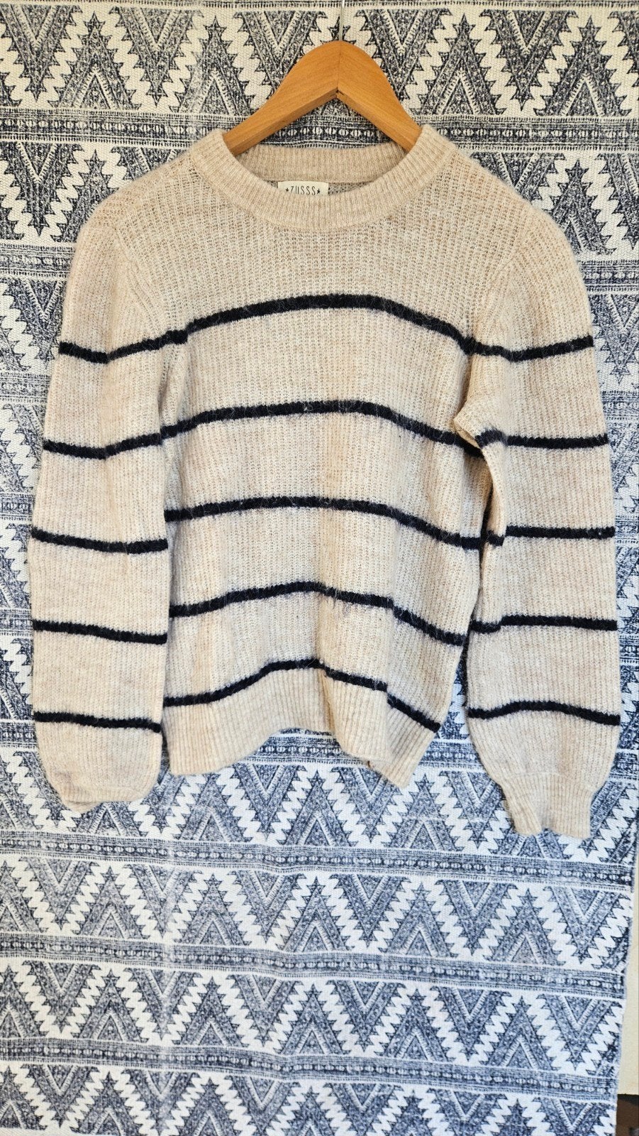 Zusss gestreepte trui wol maat S, Kleding | Dames, Verzenden, Beige, Zo goed als nieuw, Maat 36 (S)