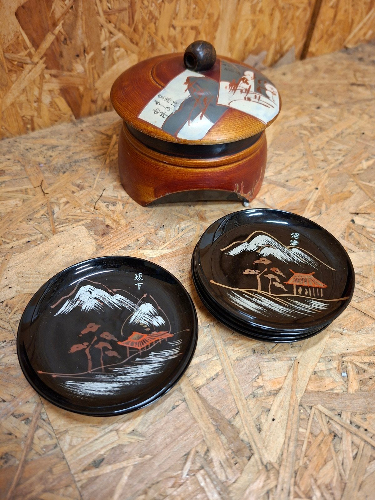 Mooie set onderzetters Japan, Glas of Kopje, Ophalen of Verzenden, Zo goed als nieuw, Nvt