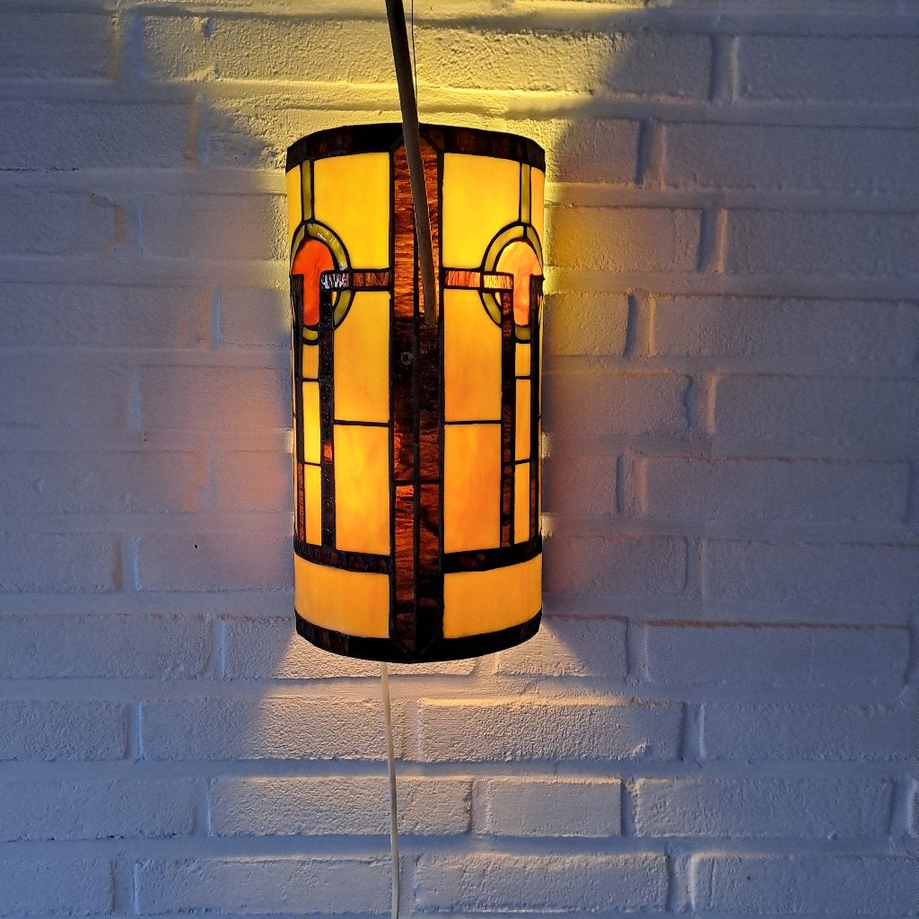 Lamp Tiffany stijl., Kunststof, Gebruikt, Meerkleurig, Overige fittingen