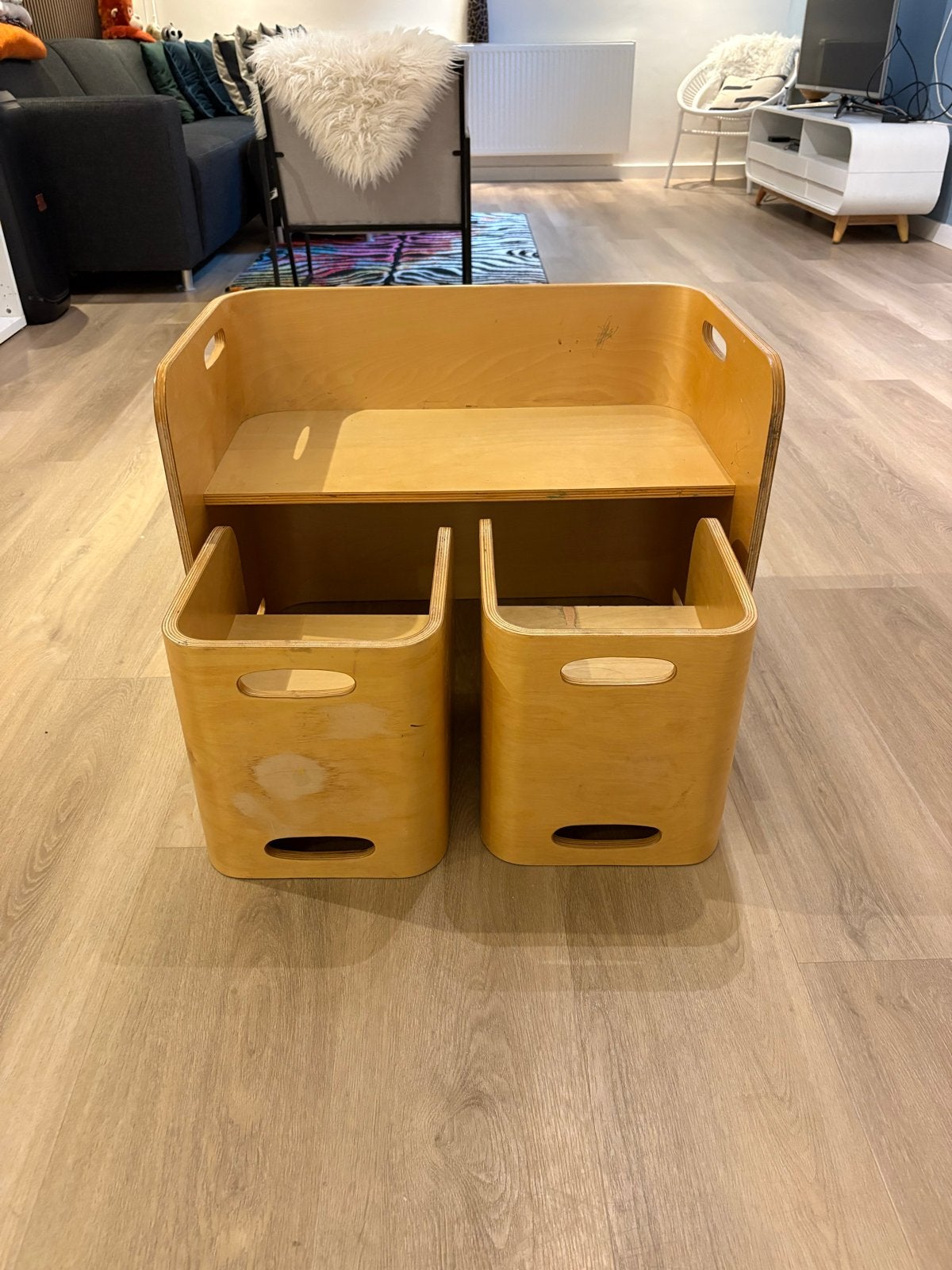 Multifunctioneel kindermeubel (stoeltjes, bankje, bureau, Ophalen, Gebruikt, Tafel(s) en Stoel(en)