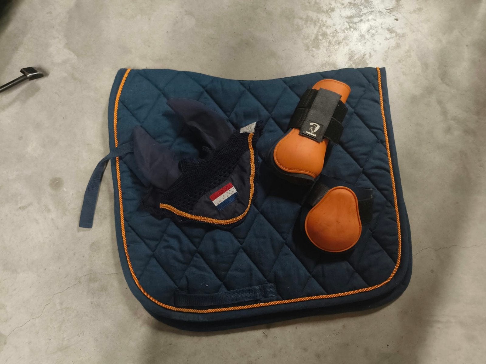 dressuur setje blauw oranje, Dieren en Toebehoren, Full (L), Ophalen of Verzenden, Zo goed als nieuw
