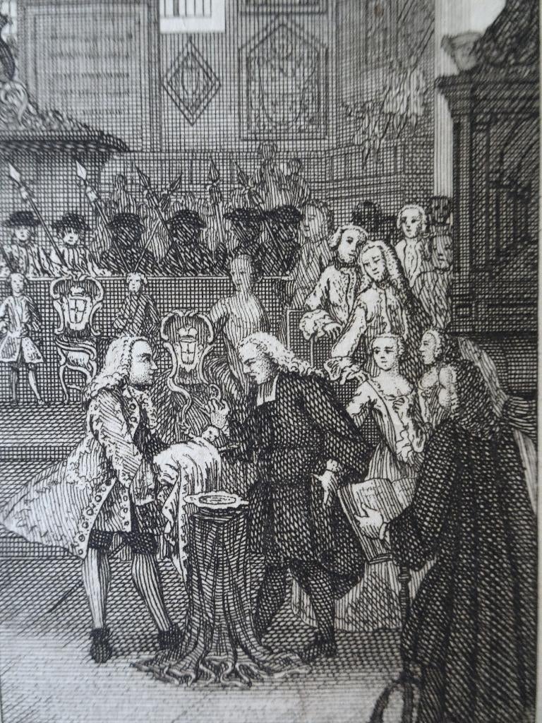 gravure doop erfprins Willem V Oranje 1748, S. Fokke, Verzenden